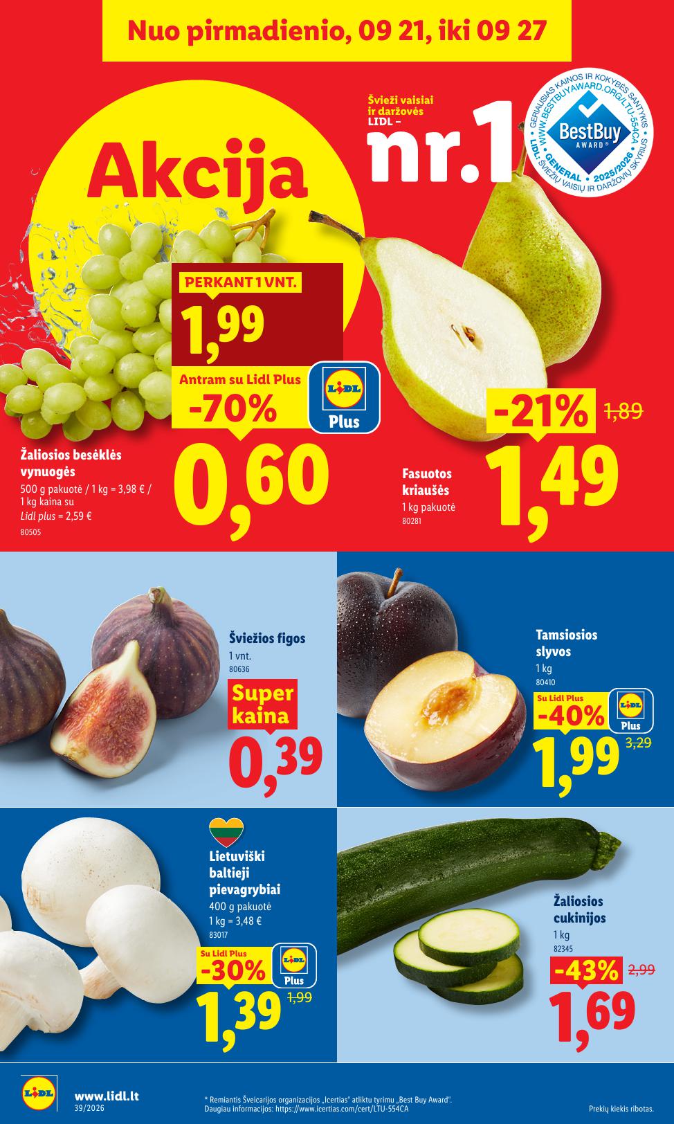 LIDL akcijų ir nuolaidų leidinys 2026.09.21 - 2026.09.27