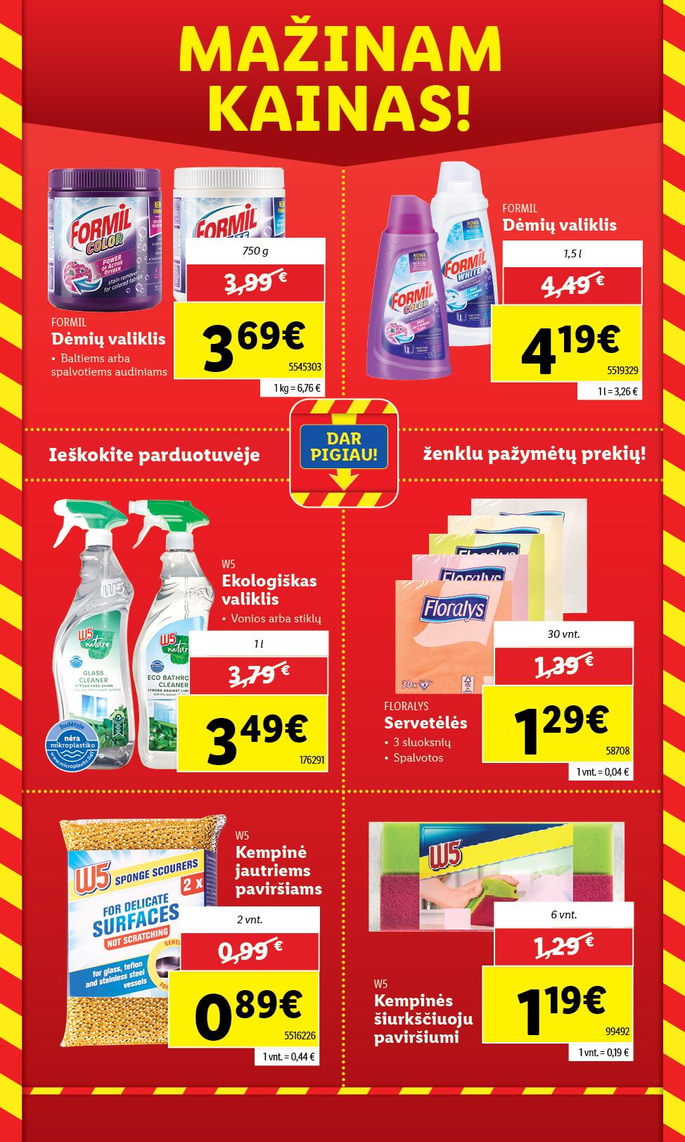 LIDL katalogas "MAŽINAM KAINAS!"