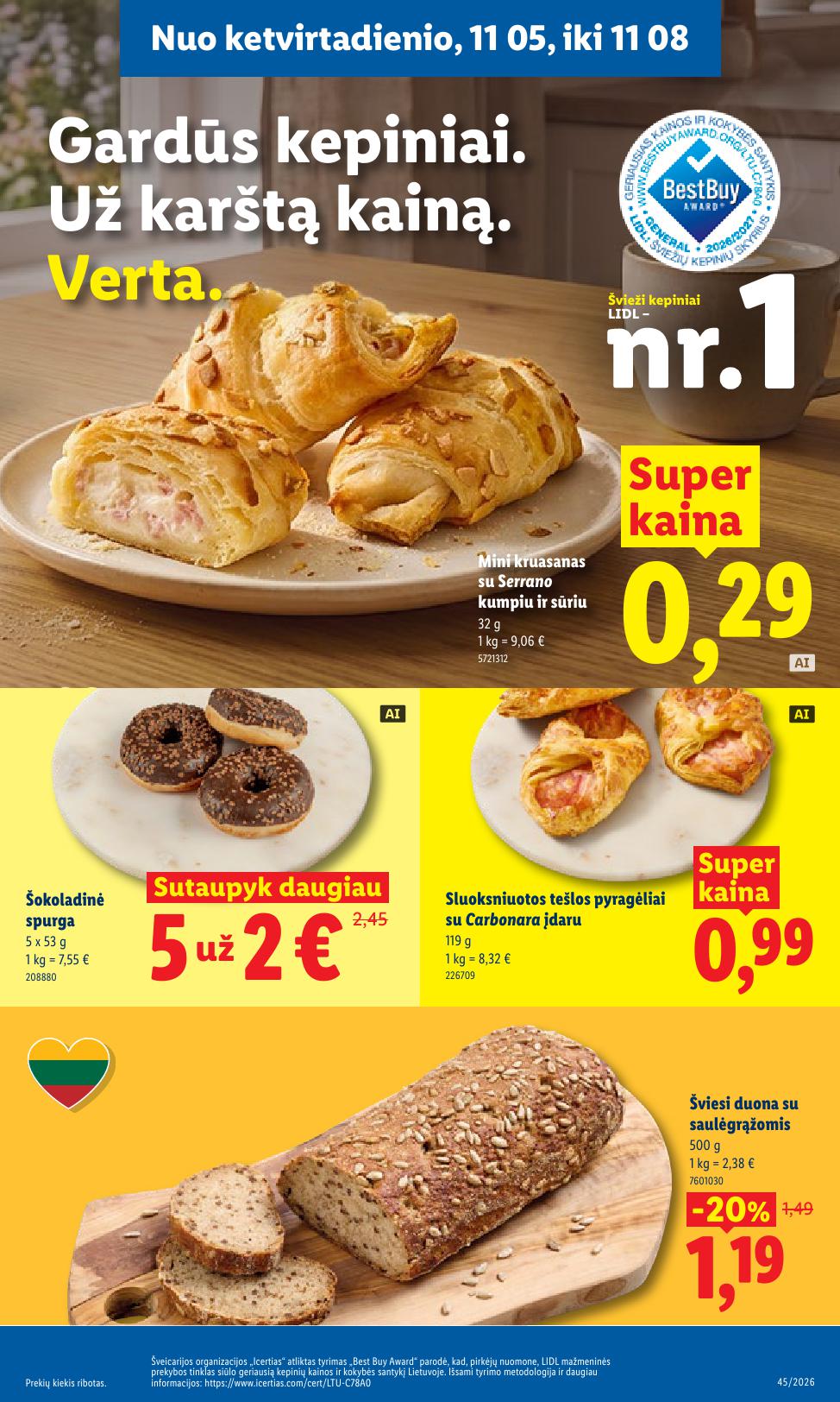 Naujausias LIDL kaininis katalogas 2026.11.02 - 2026.11.08