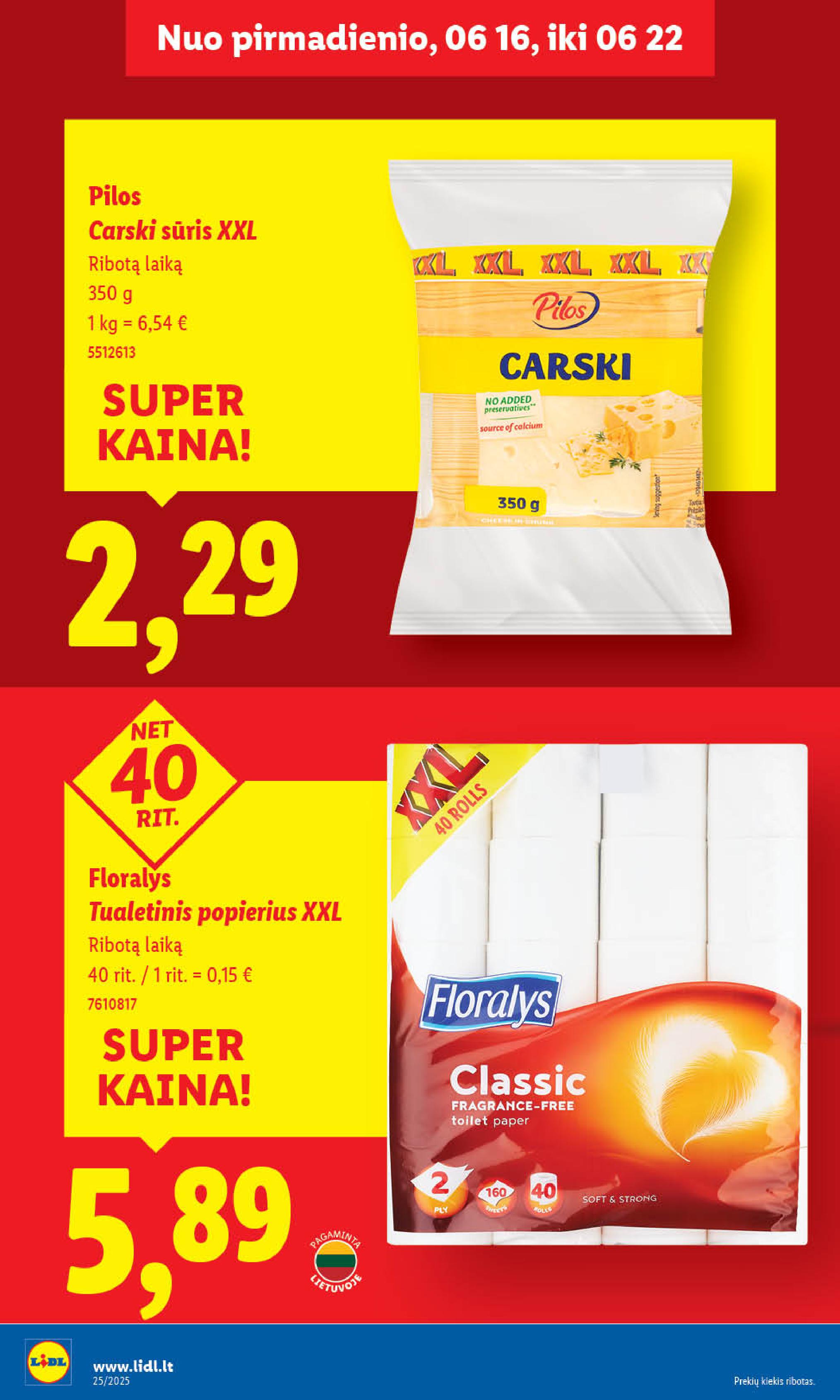 LIDL akcijų ir nuolaidų leidinys 2025.06.16 - 2025.06.22