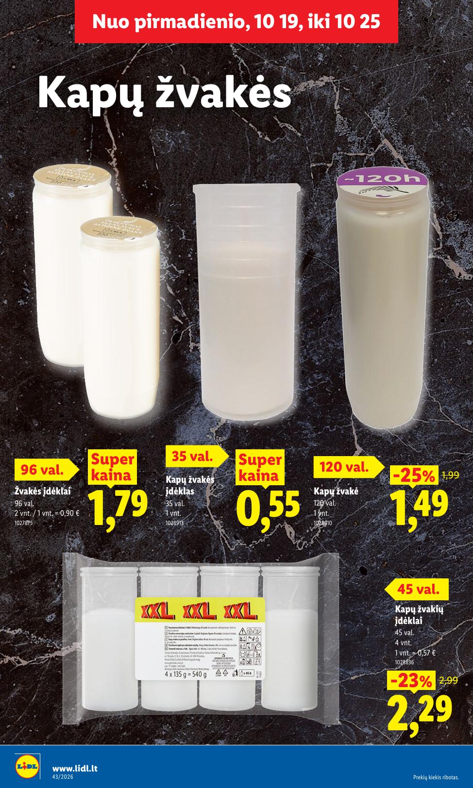 LIDL akcijų ir nuolaidų leidinys 2026.10.19 - 2026.10.25