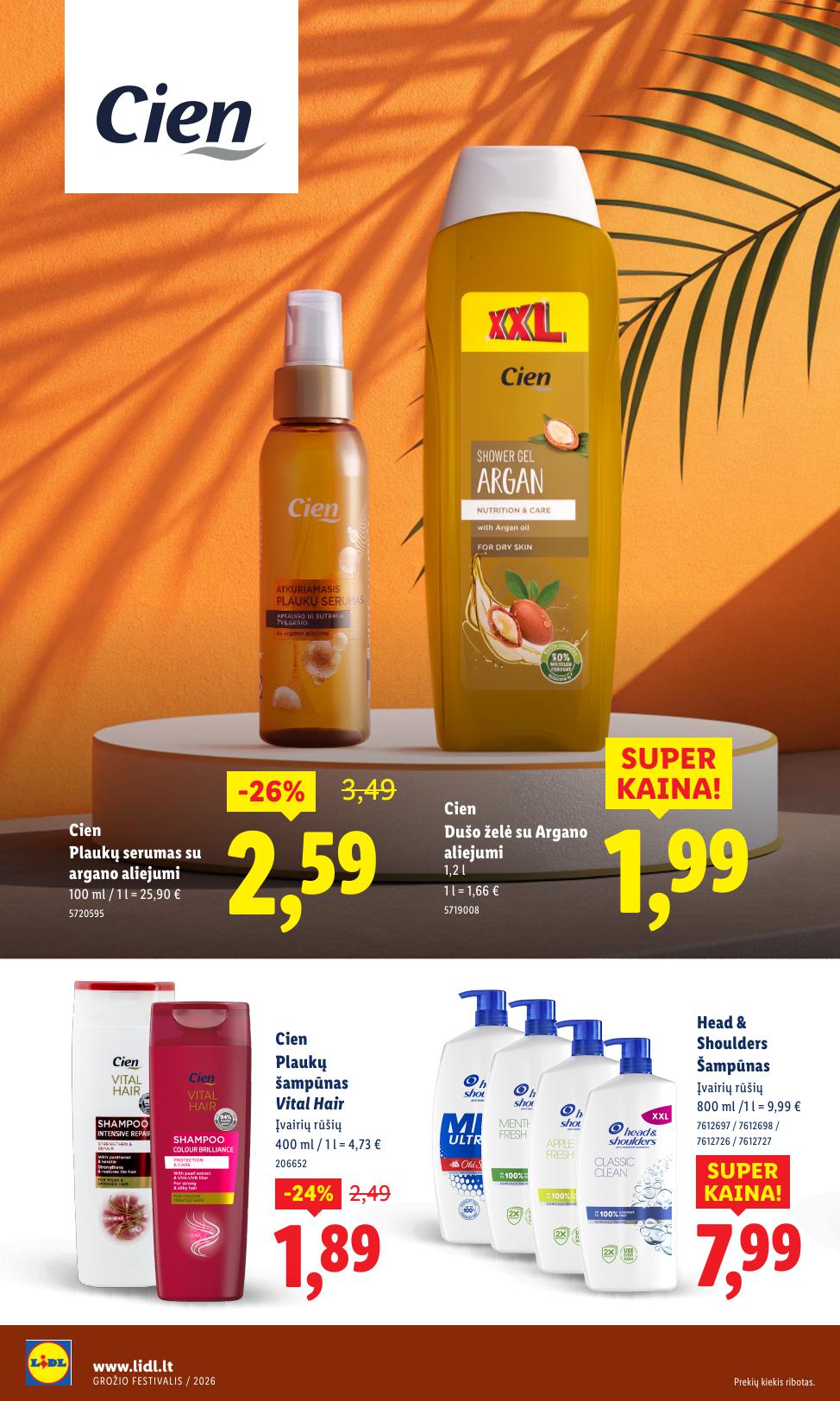 LIDL nuolaidų katalogas "Grožio festivalis" galioja nuo 2026.02.12