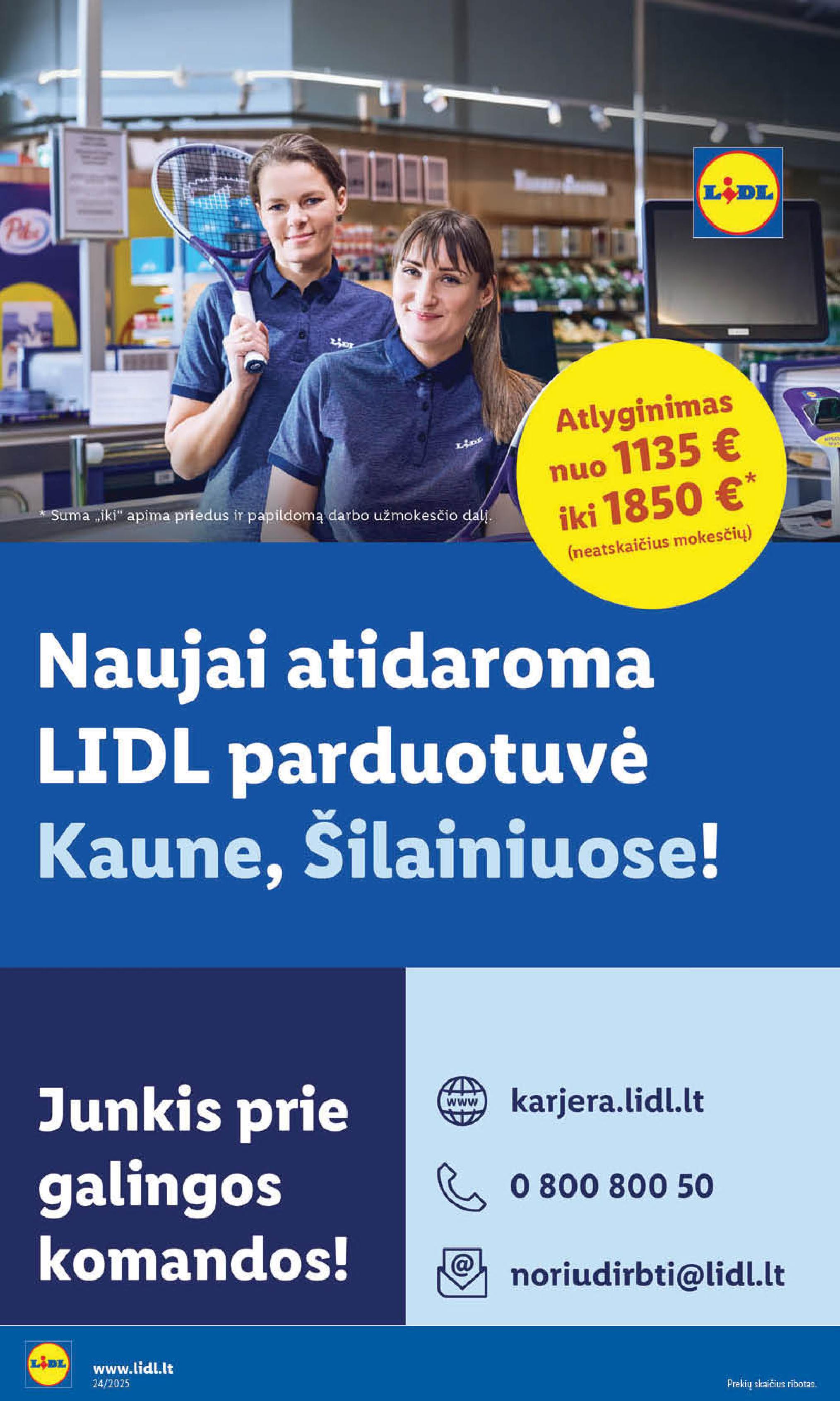 LIDL akcijų ir nuolaidų leidinys 2025.06.16 - 2025.06.22
