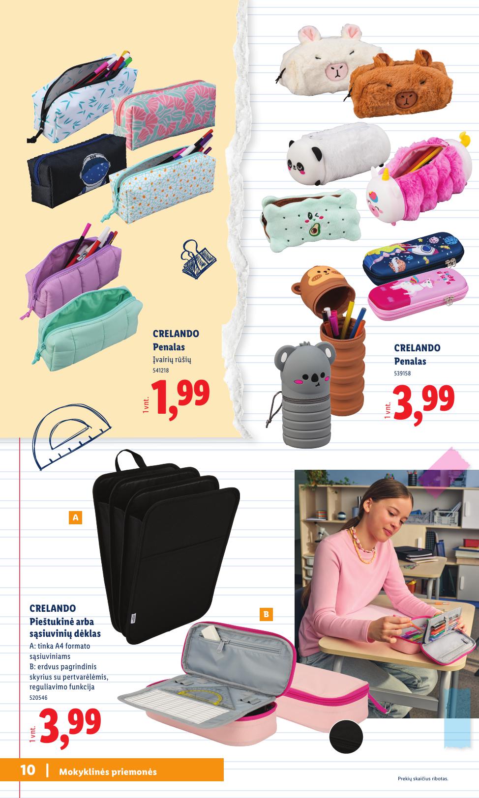 LIDL mokyklinių prekių katalogas "Atgal į mokyklą"