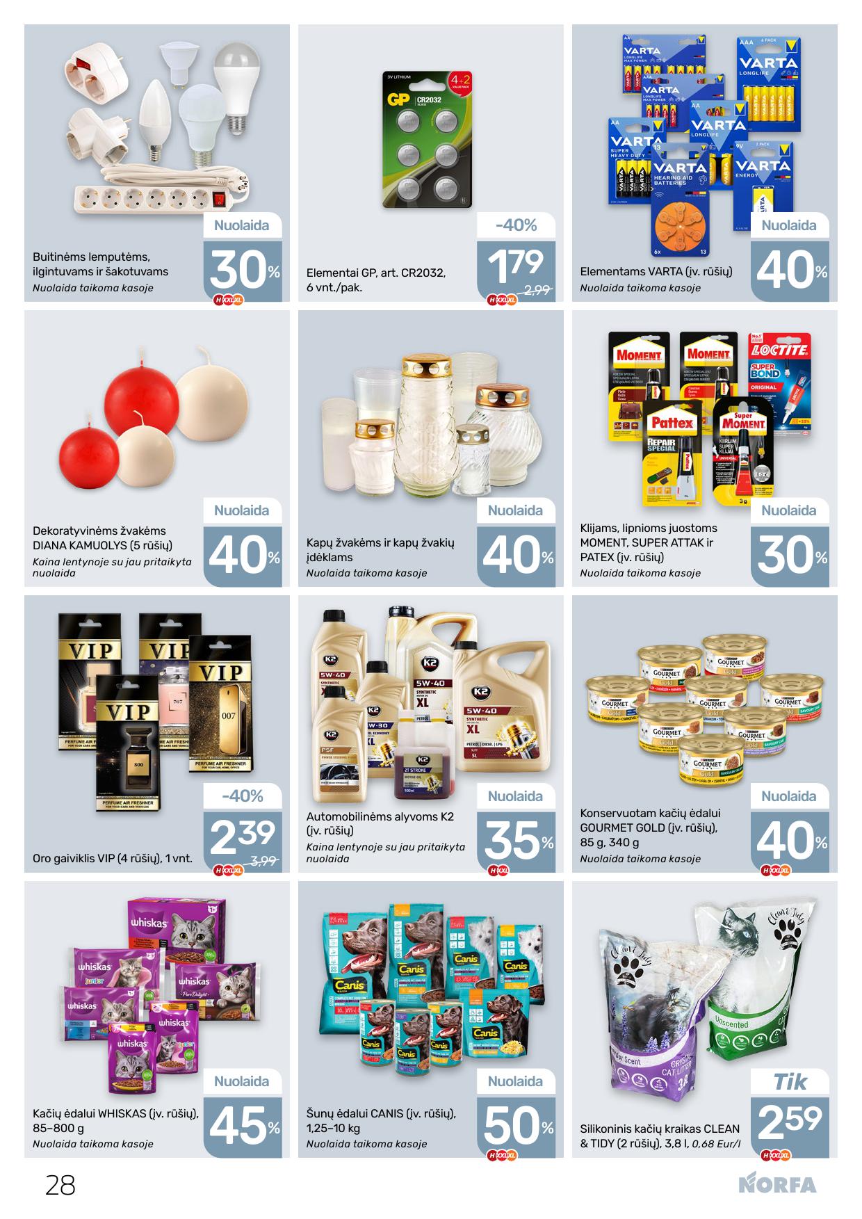 Naujausias NORFA kaininis katalogas 2026.03.05 - 2026.03.18