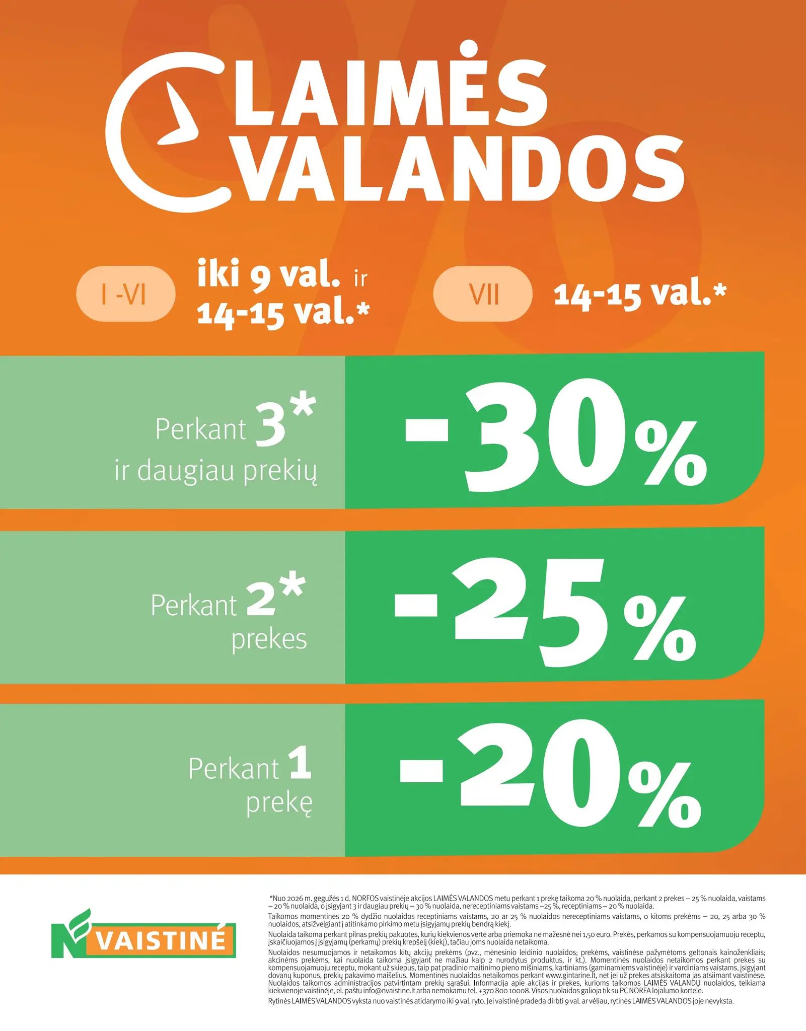 NORFOS vaistinės akcijų ir nuolaidų leidinys 2026.08.01 - 2026.08.31