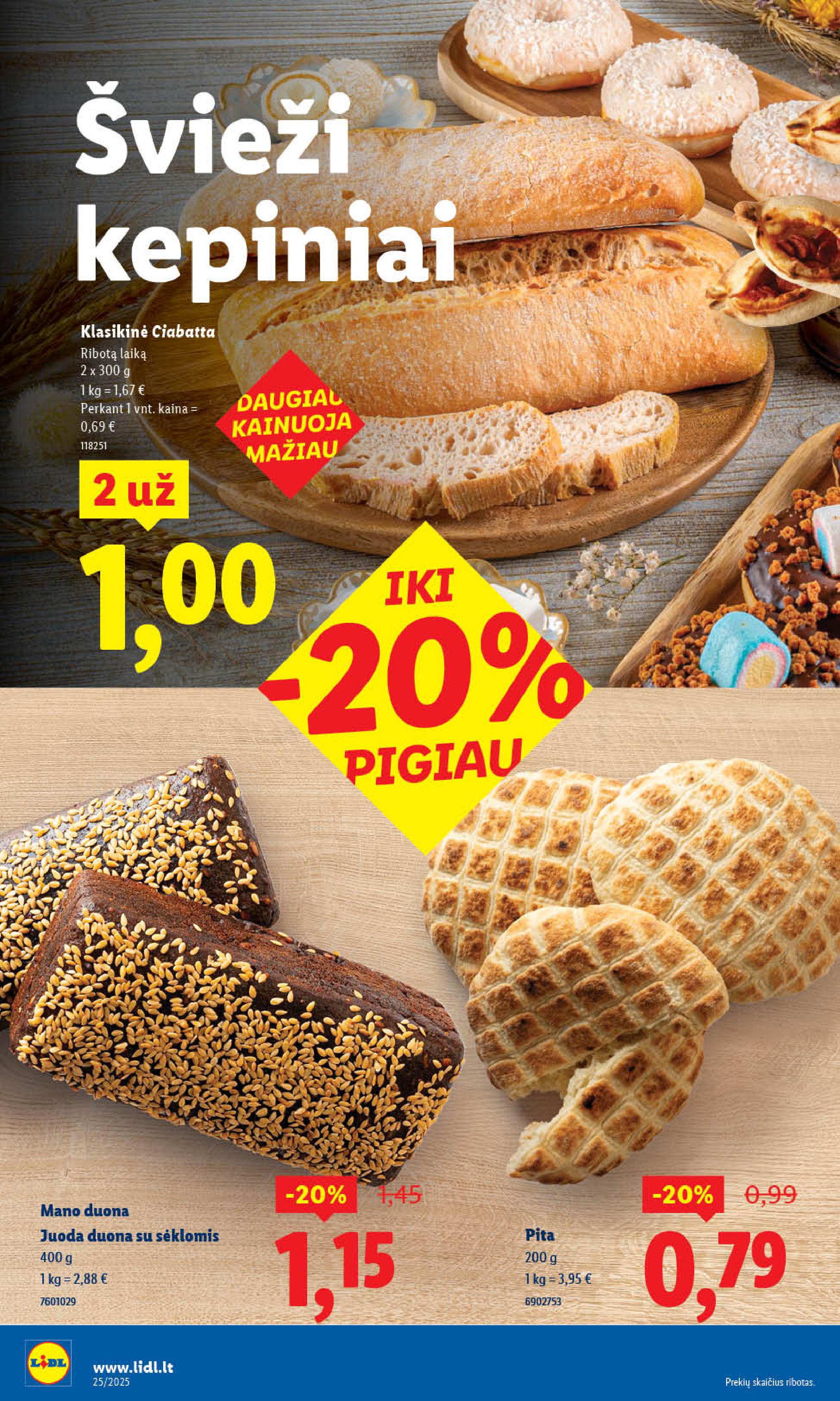 LIDL akcijų ir nuolaidų leidinys 2025.06.16 - 2025.06.22