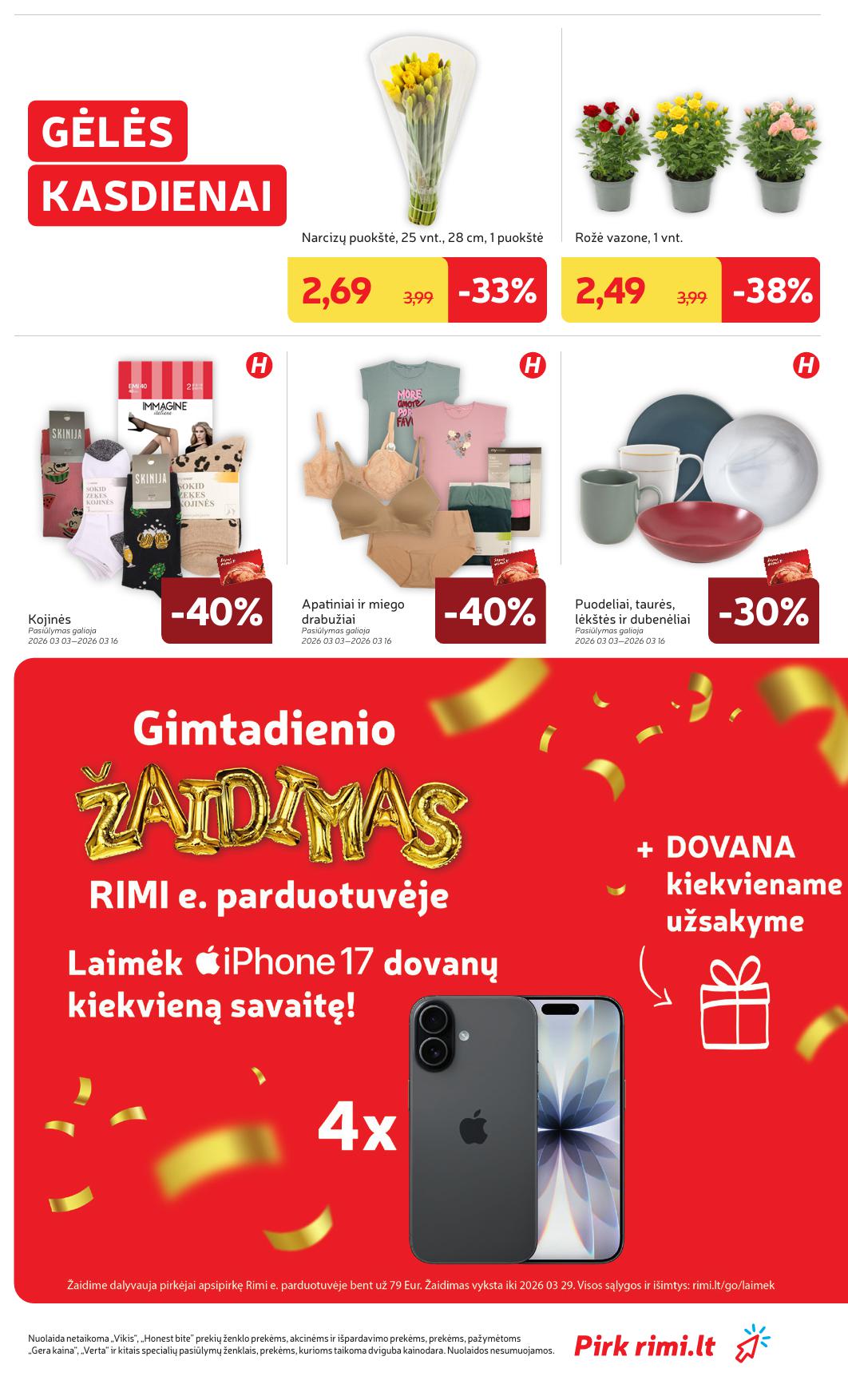 Naujausias RIMI kaininis katalogas 2026.03.10 - 2026.03.16