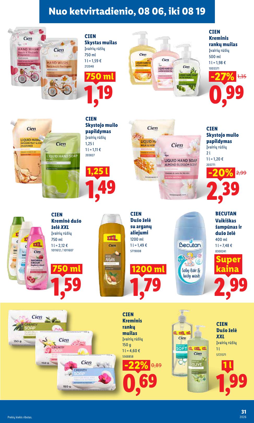Naujausias LIDL kaininis katalogas 2026.08.03 - 2026.08.09
