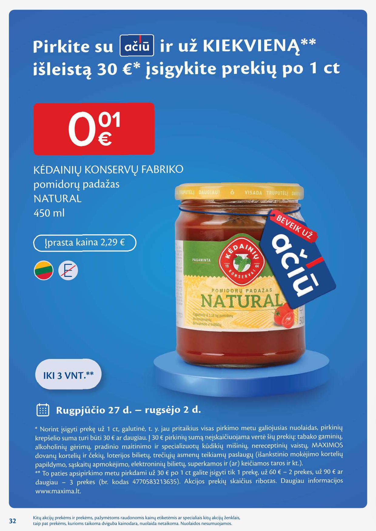 Naujausias MAXIMA kaininis katalogas 2024.08.27 - 2024.09.02