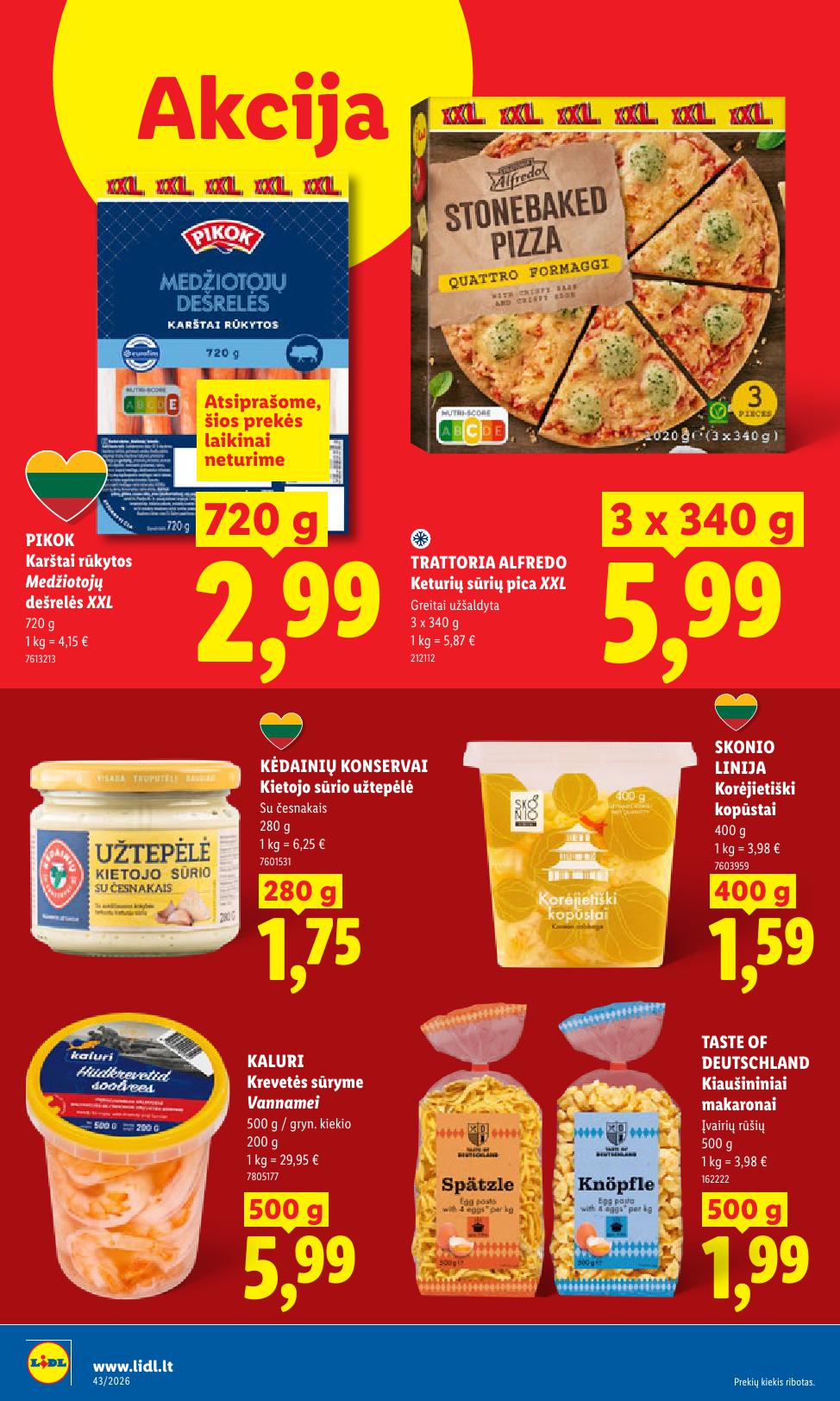 LIDL akcijų ir nuolaidų leidinys 2026.10.19 - 2026.10.25