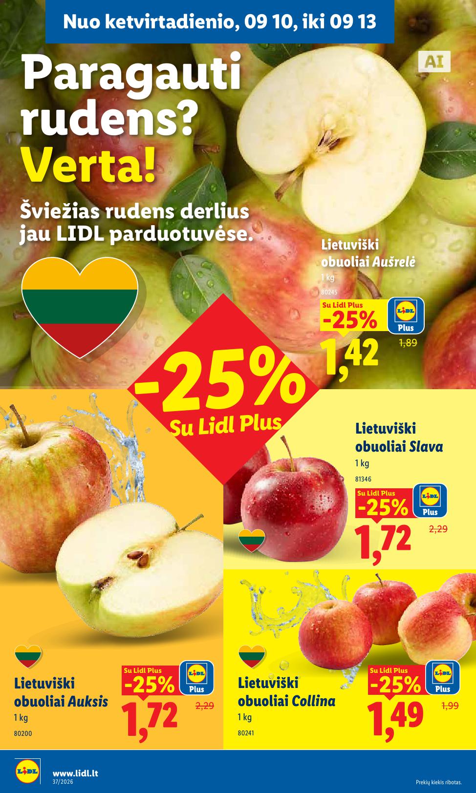 LIDL akcijų ir nuolaidų leidinys 2026.09.07 - 2026.09.13