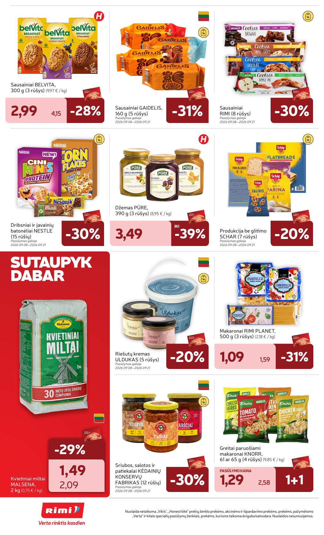 Naujausias RIMI kaininis katalogas 2026.09.15 - 2026.09.21