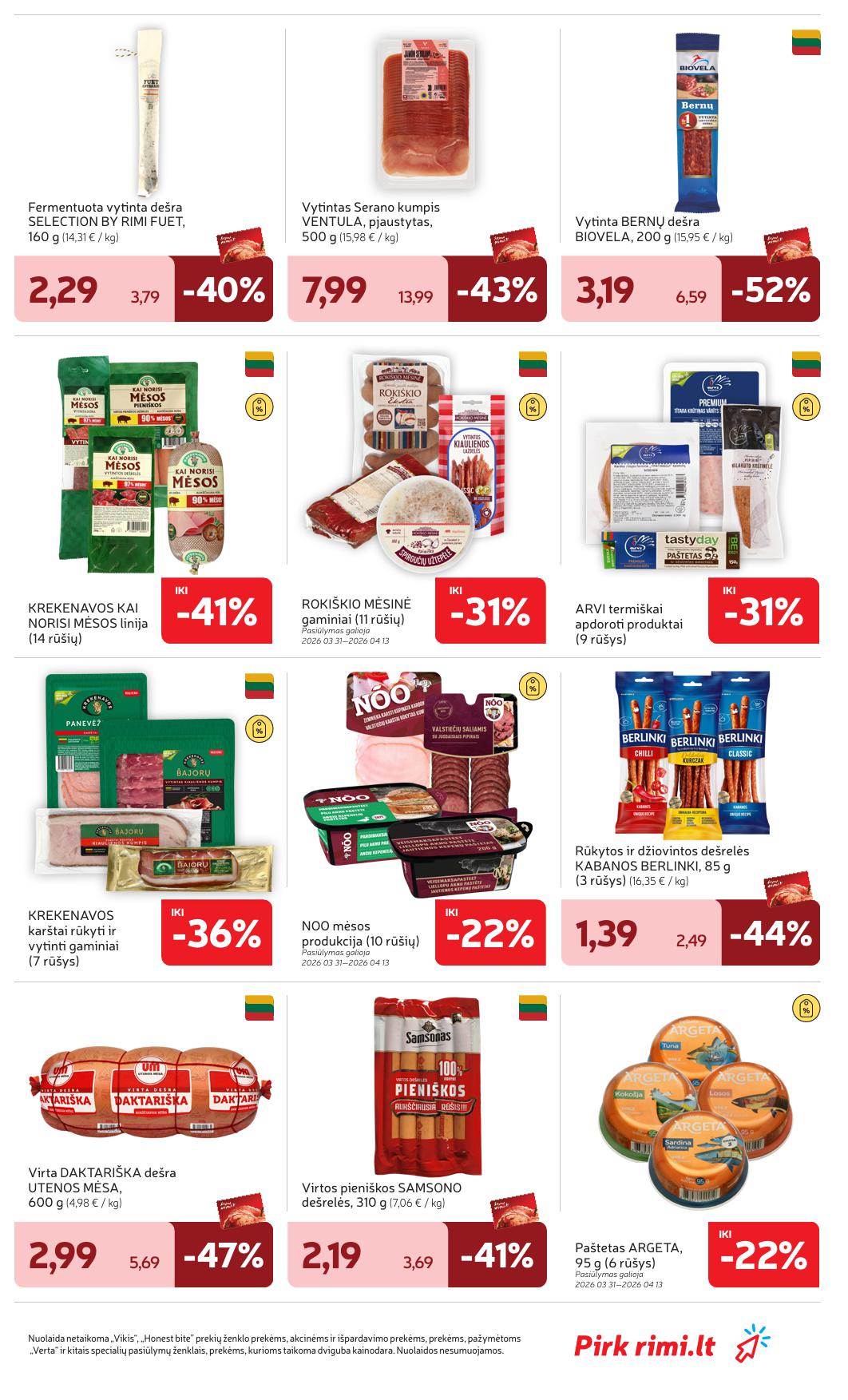 Naujausias RIMI kaininis katalogas 2026.03.31 - 2026.04.06