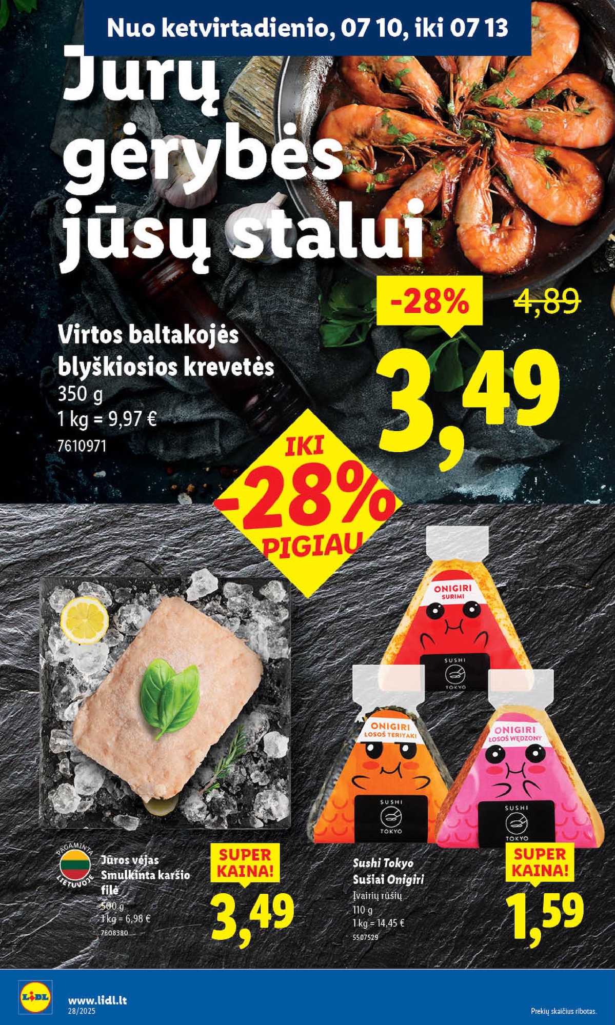 LIDL maisto prekių leidinukas nuo ketvirtadienio 2025.07.10 iki 2025.07.13