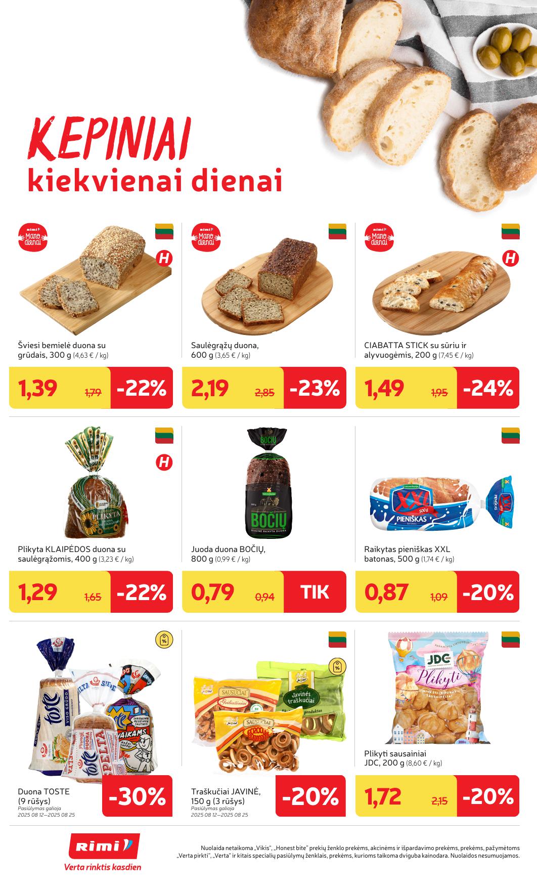 Naujausias RIMI kaininis katalogas 2025.08.19 - 2025.08.25