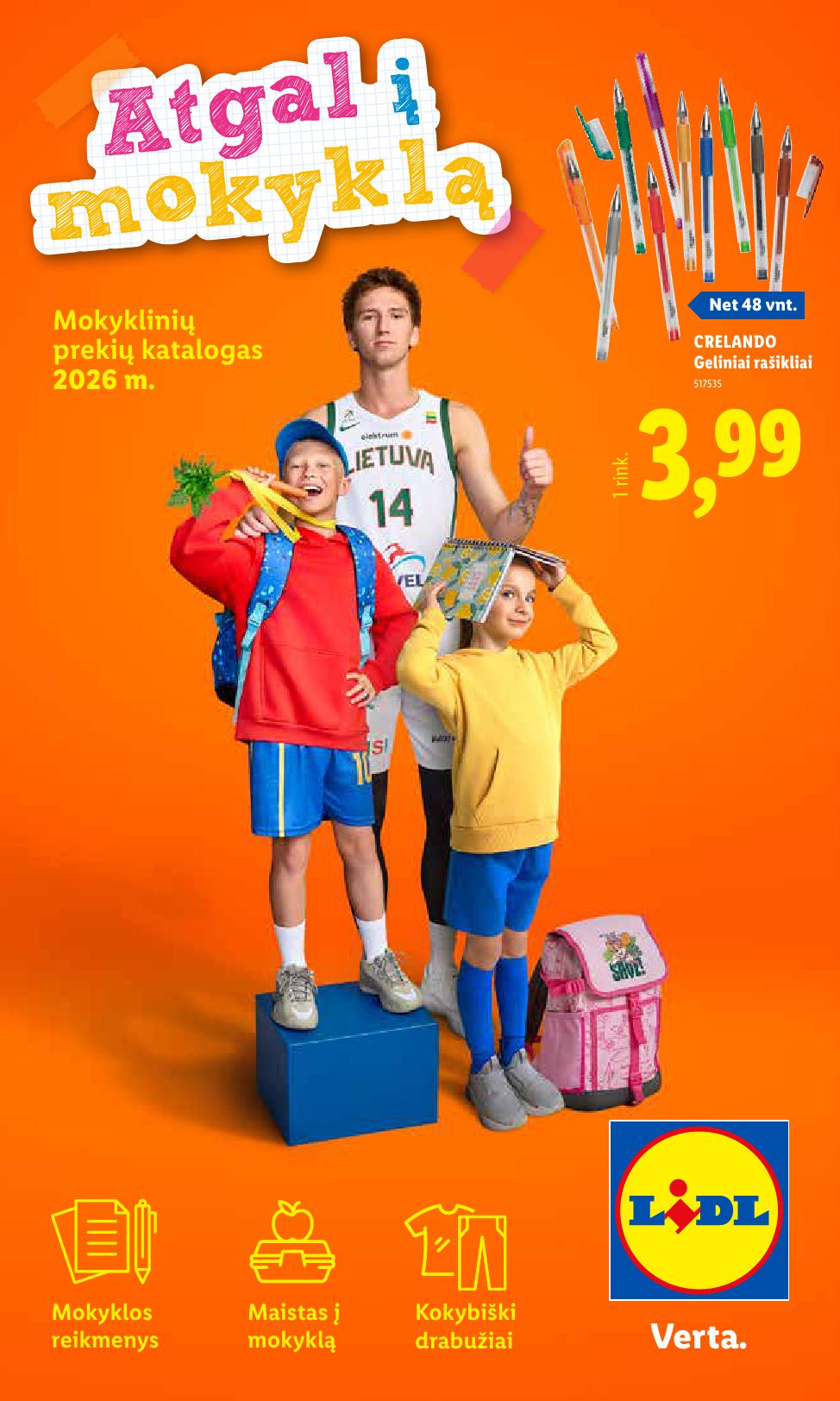 LIDL mokyklinių prekių katalogas "Atgal į mokyklą"