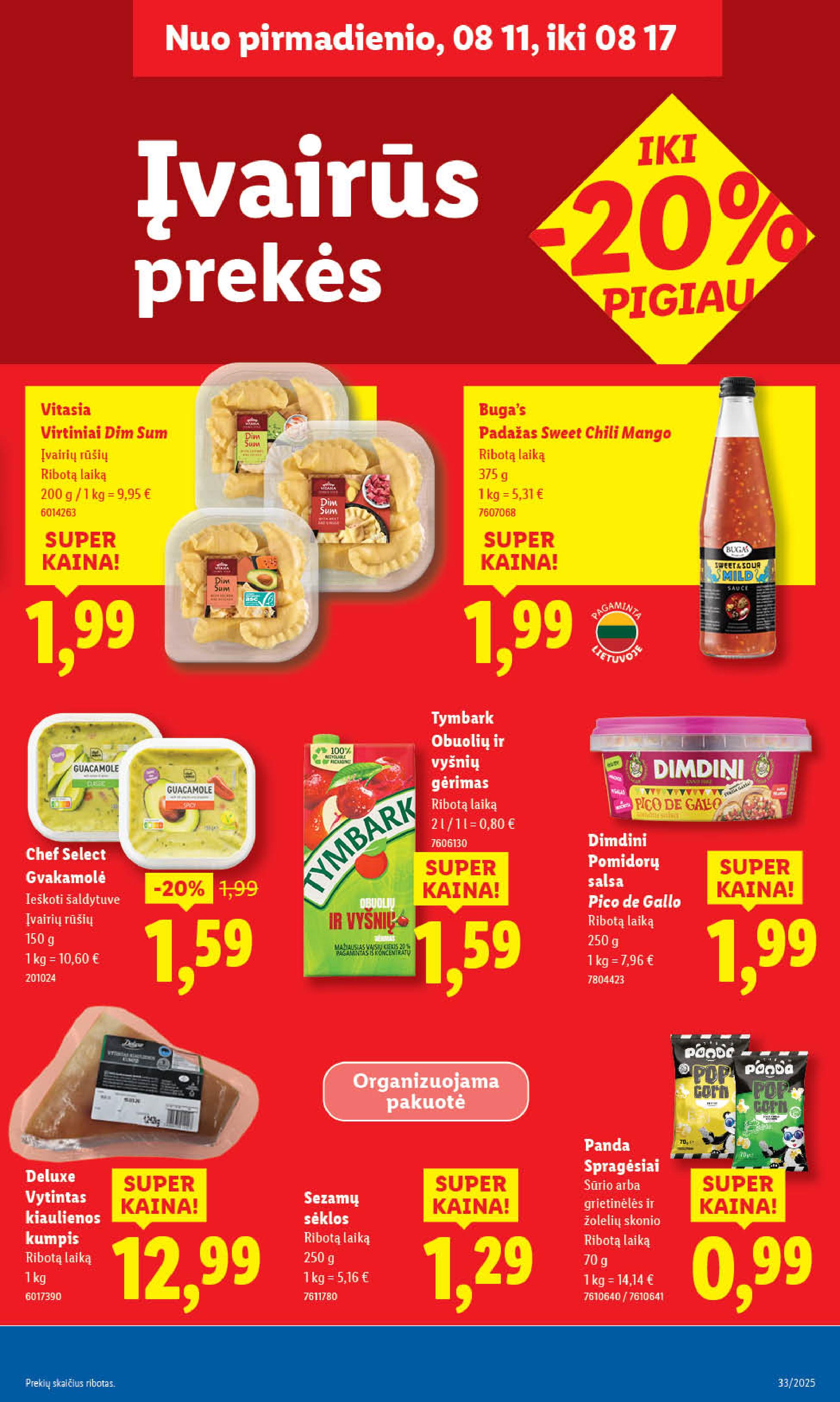 Naujausias LIDL kaininis katalogas 2025.08.11 - 2025.08.17