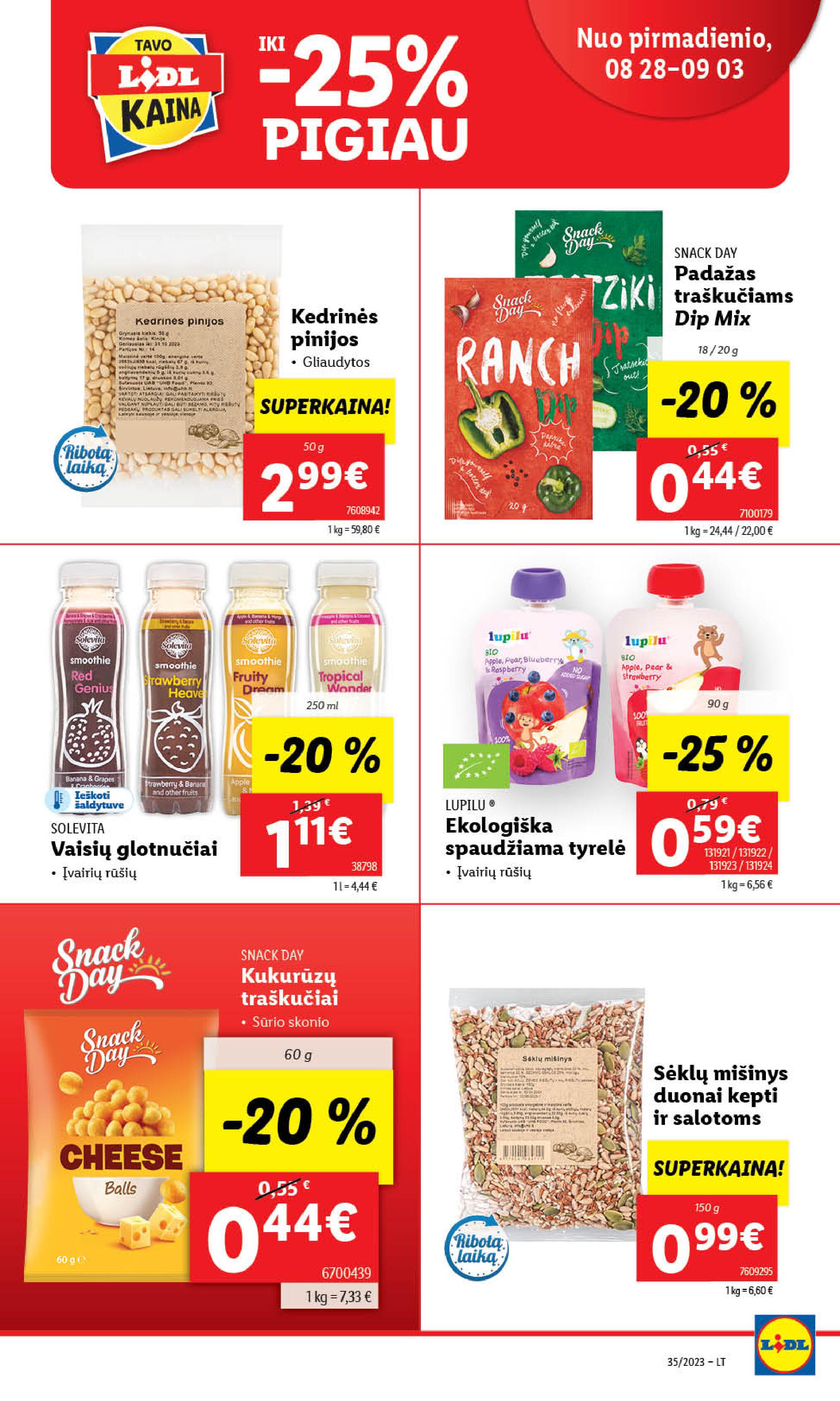 Naujausias LIDL kaininis katalogas 2023.08.28 - 2023.09.03