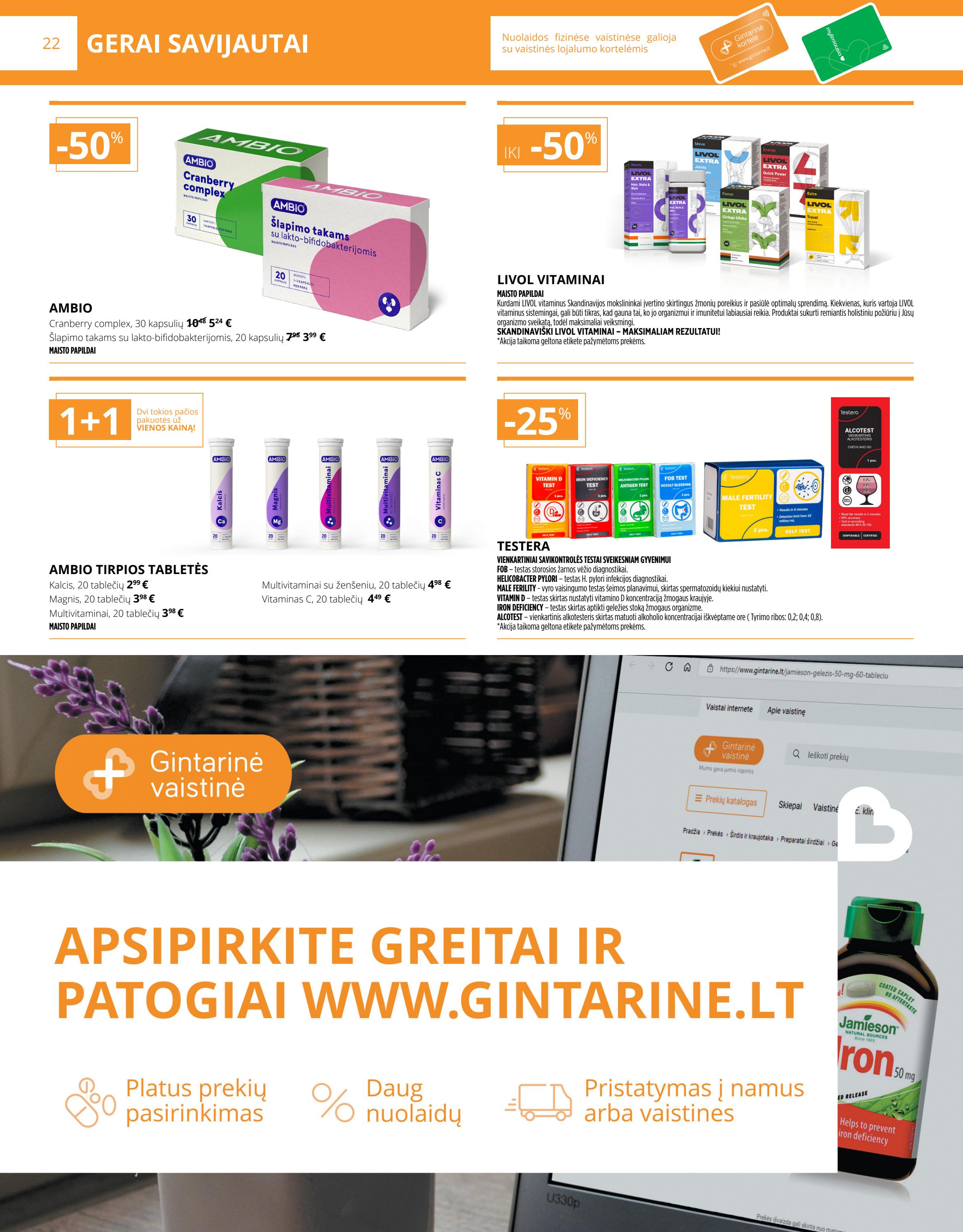 GINTARINĖS vaistinės akcijų ir nuolaidų leidinys 2023.06.01 - 2023.06.30