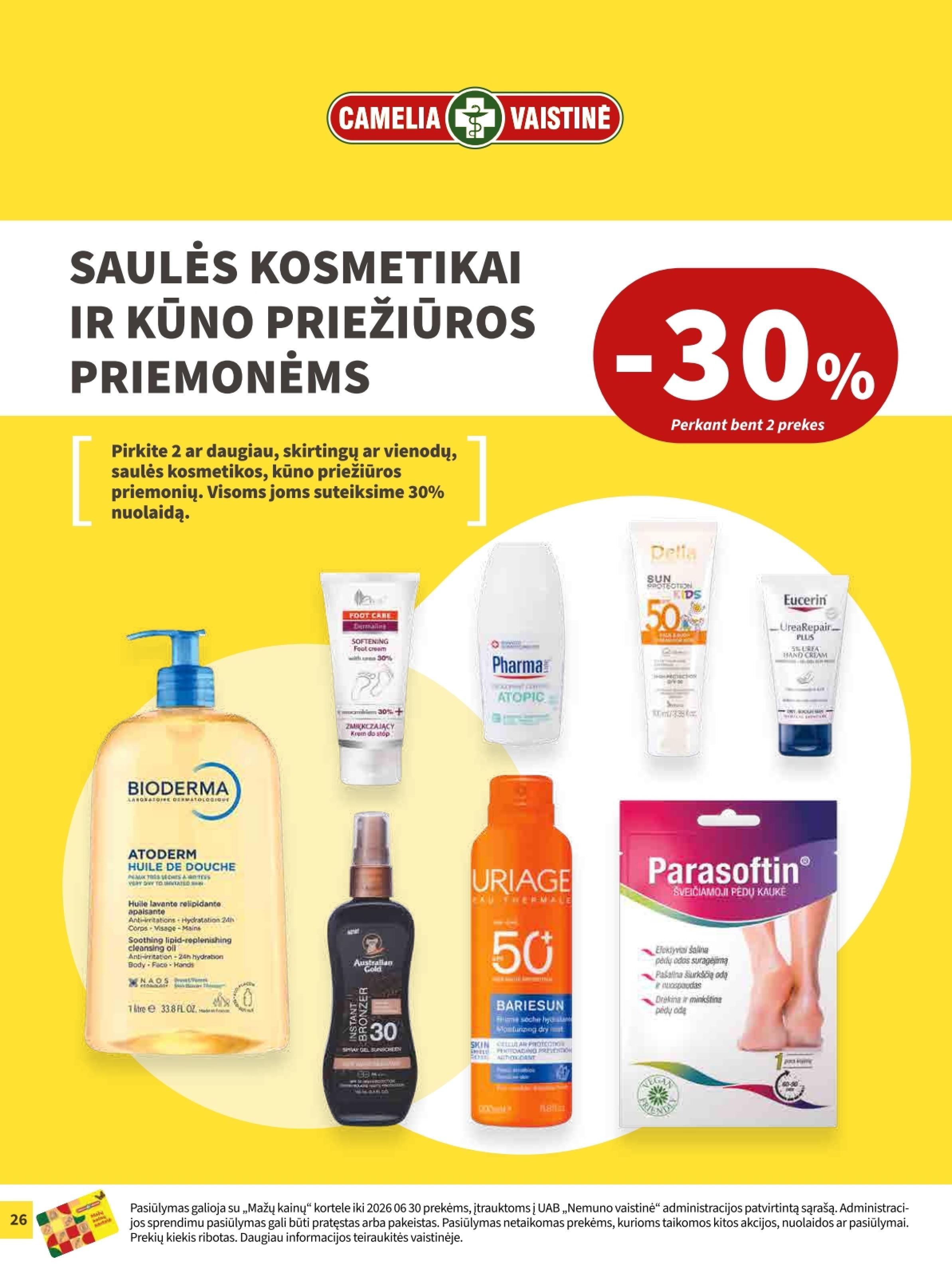 CAMELIA vaistinės akcijų leidinys 2026.06.01 - 2026.06.30