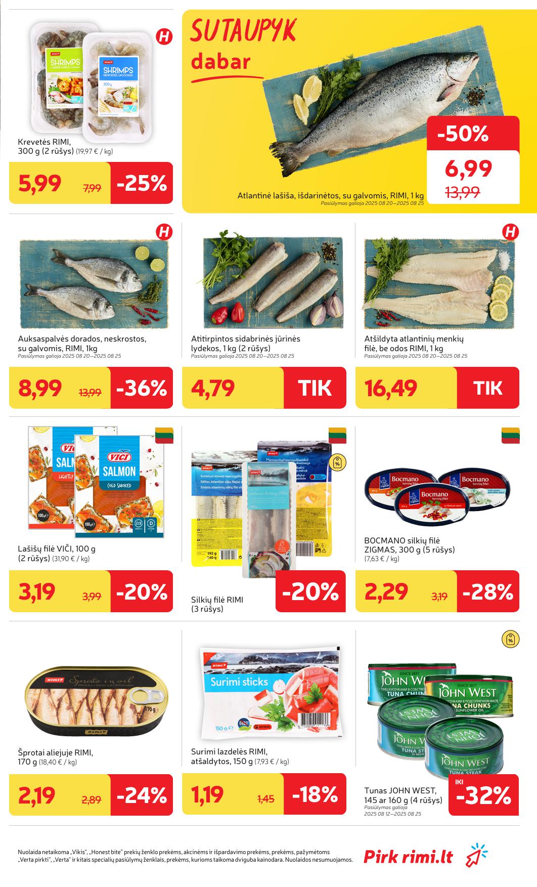 Naujausias RIMI kaininis katalogas 2025.08.19 - 2025.08.25