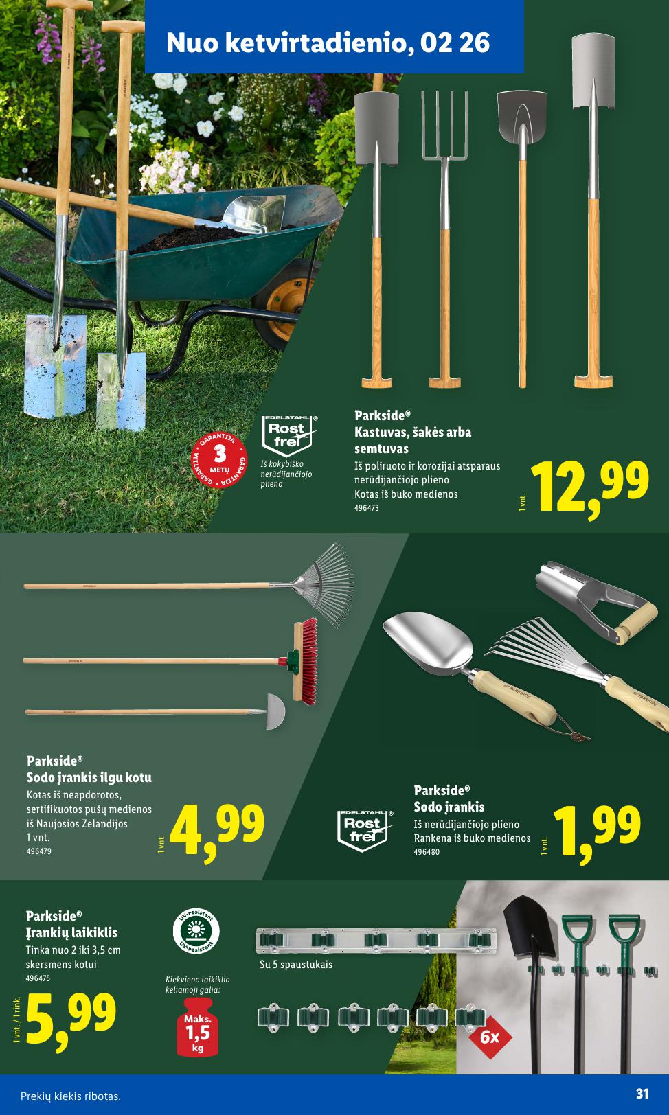 LIDL katalogas "Sodui valio !" galioja nuo 2026.02.16