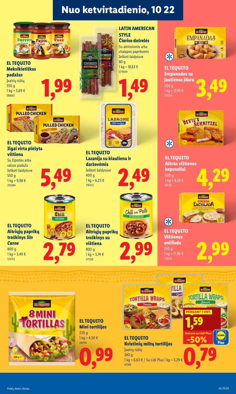 LIDL akcijų ir nuolaidų leidinys 2026.10.19 - 2026.10.25
