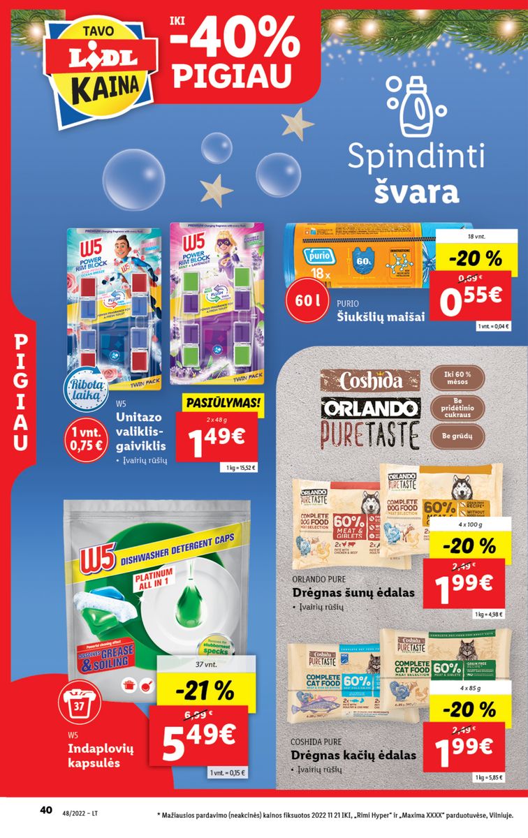 Naujausias LIDL kaininis katalogas 2022.11.28 - 2022.12.04