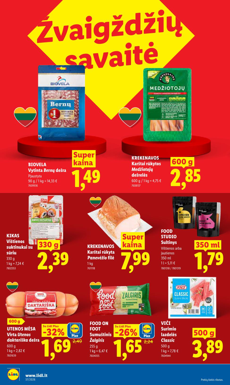 LIDL akcijų ir nuolaidų leidinys 2026.09.07 - 2026.09.13