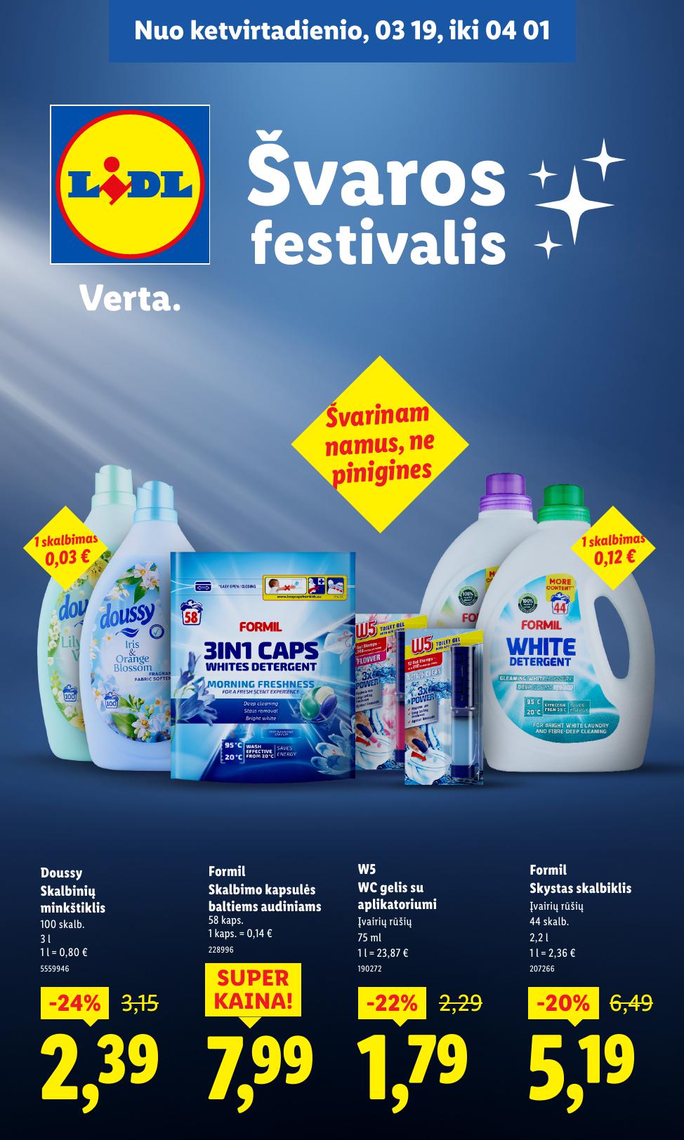 LIDL akcijų katalogas "Švaros festivalis"