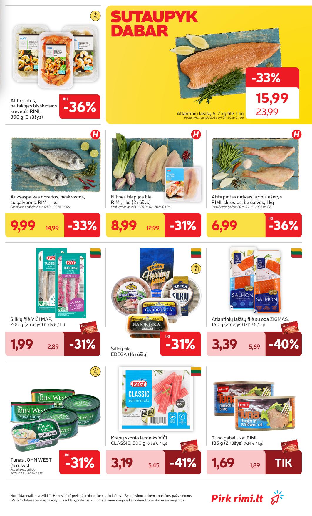 Naujausias RIMI kaininis katalogas 2026.03.31 - 2026.04.06