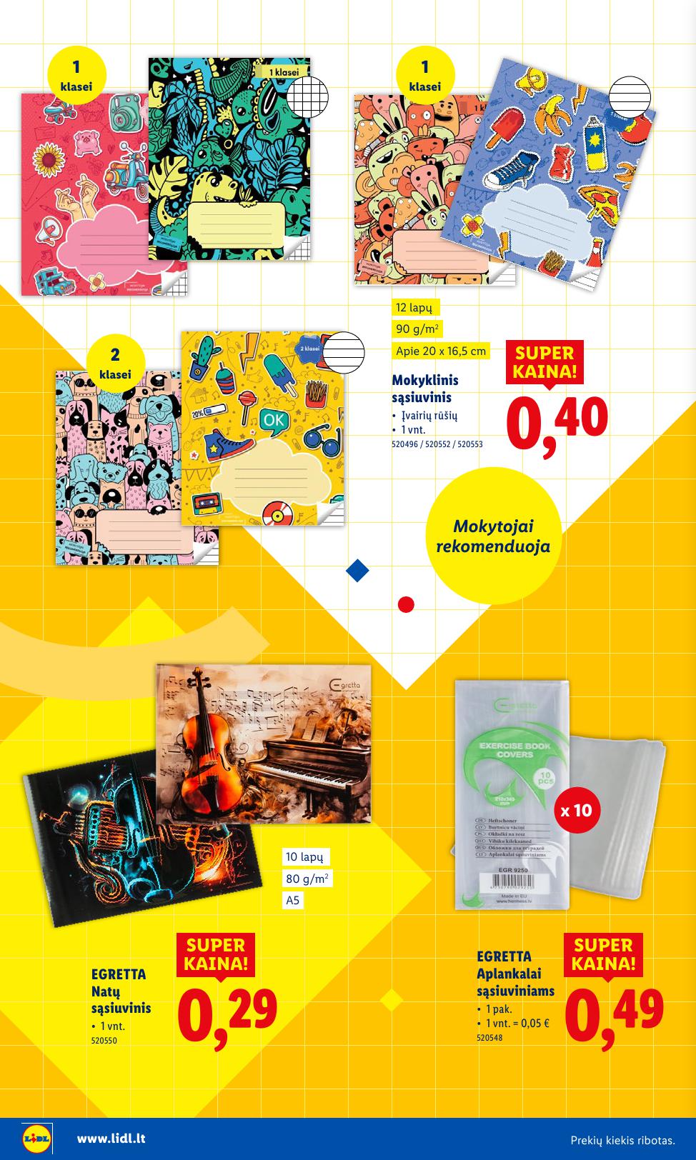 LIDL mokyklos prekių katalogas "Į žinių pasaulį" galioja nuo 2025.07.21