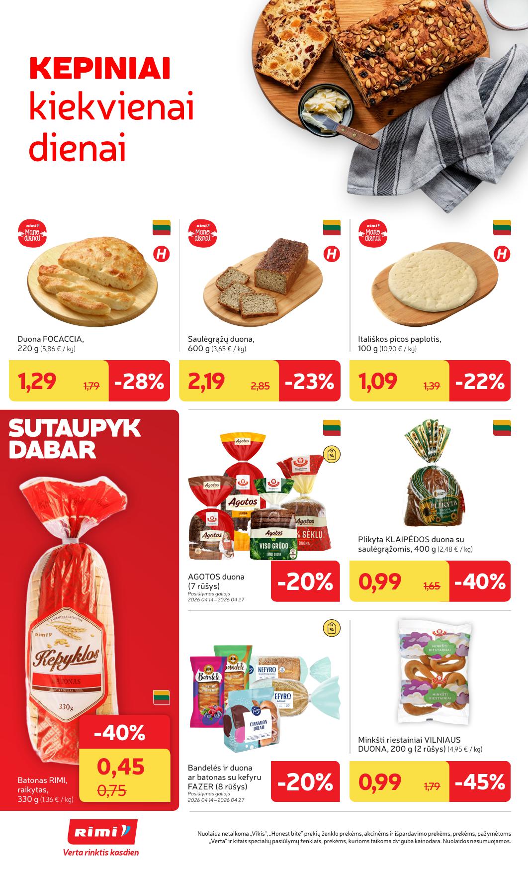 Naujausias RIMI kaininis katalogas 2026.04.14 - 2026.04.20