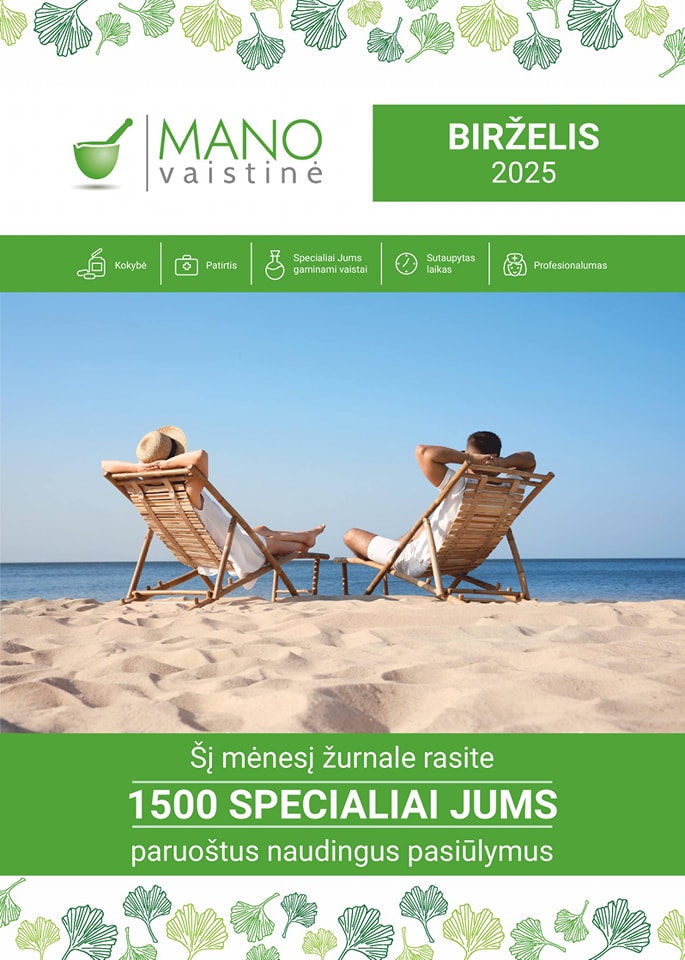 MANO vaistinės akcijų ir nuolaidų leidinys 2025.06.01 - 2025.06.30