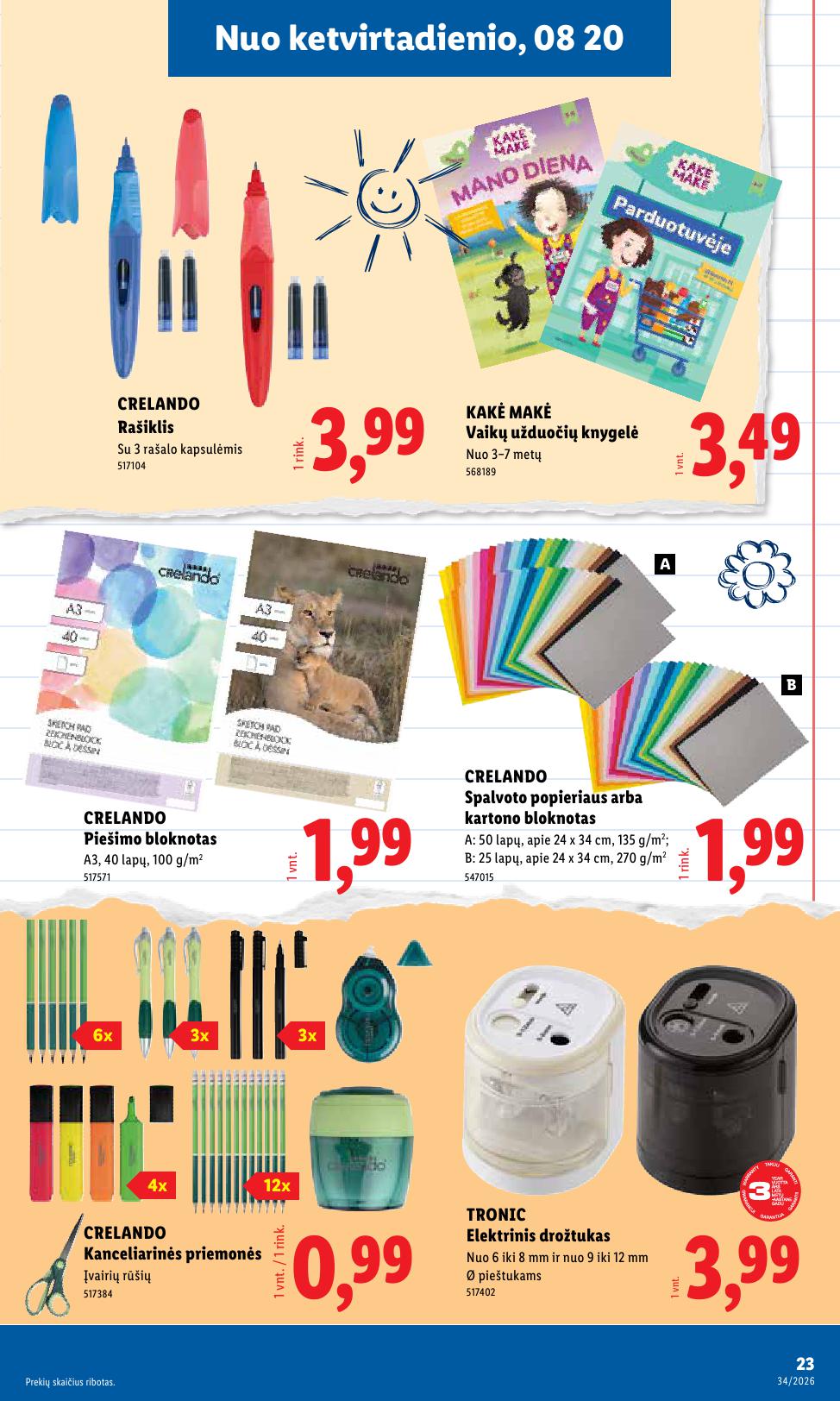 LIDL ne maisto prekių leidinys 2026.08.17 - 2026.08.23