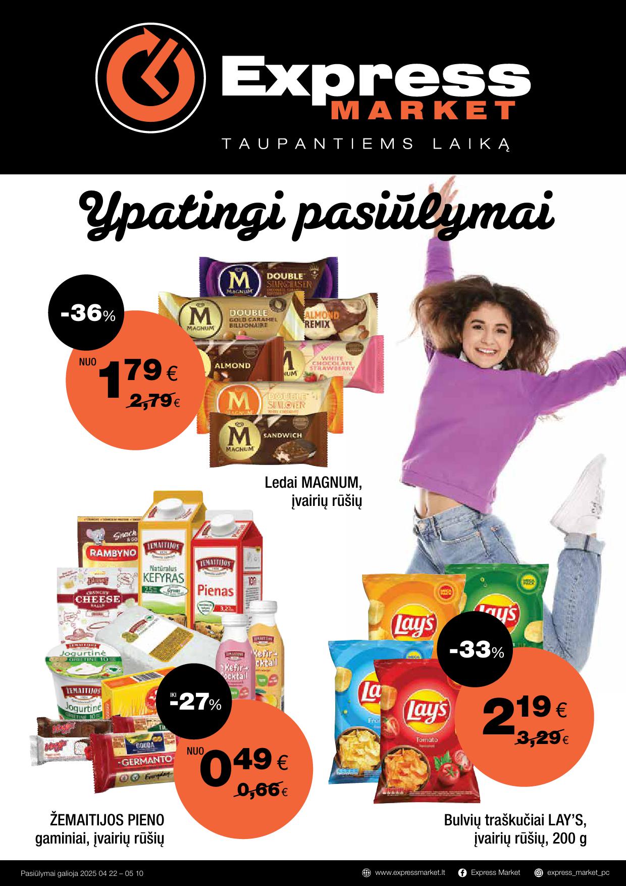 EXPRESS MARKET akcijų ir nuolaidų leidinys nuo 2025.04.22 iki 2025.05.10