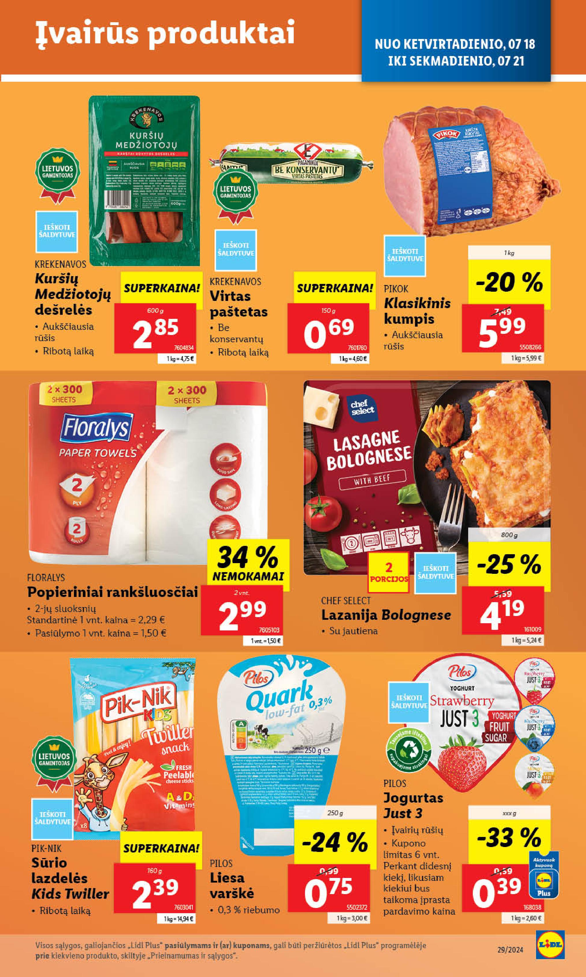 Naujausias LIDL kaininis katalogas 2024.07.15 - 2024.07.21