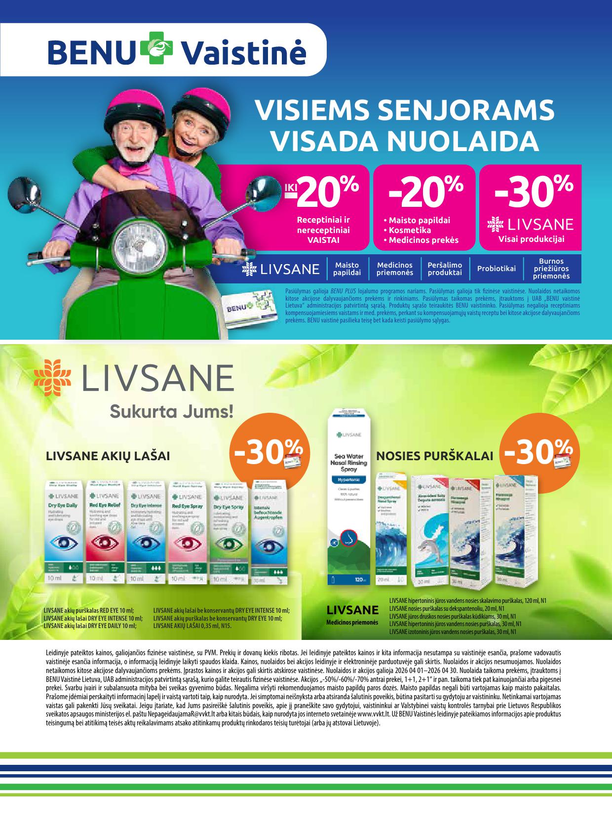 BENU vaistinės akcijų ir nuolaidų leidinys 2026.04.01 - 2026.04.30