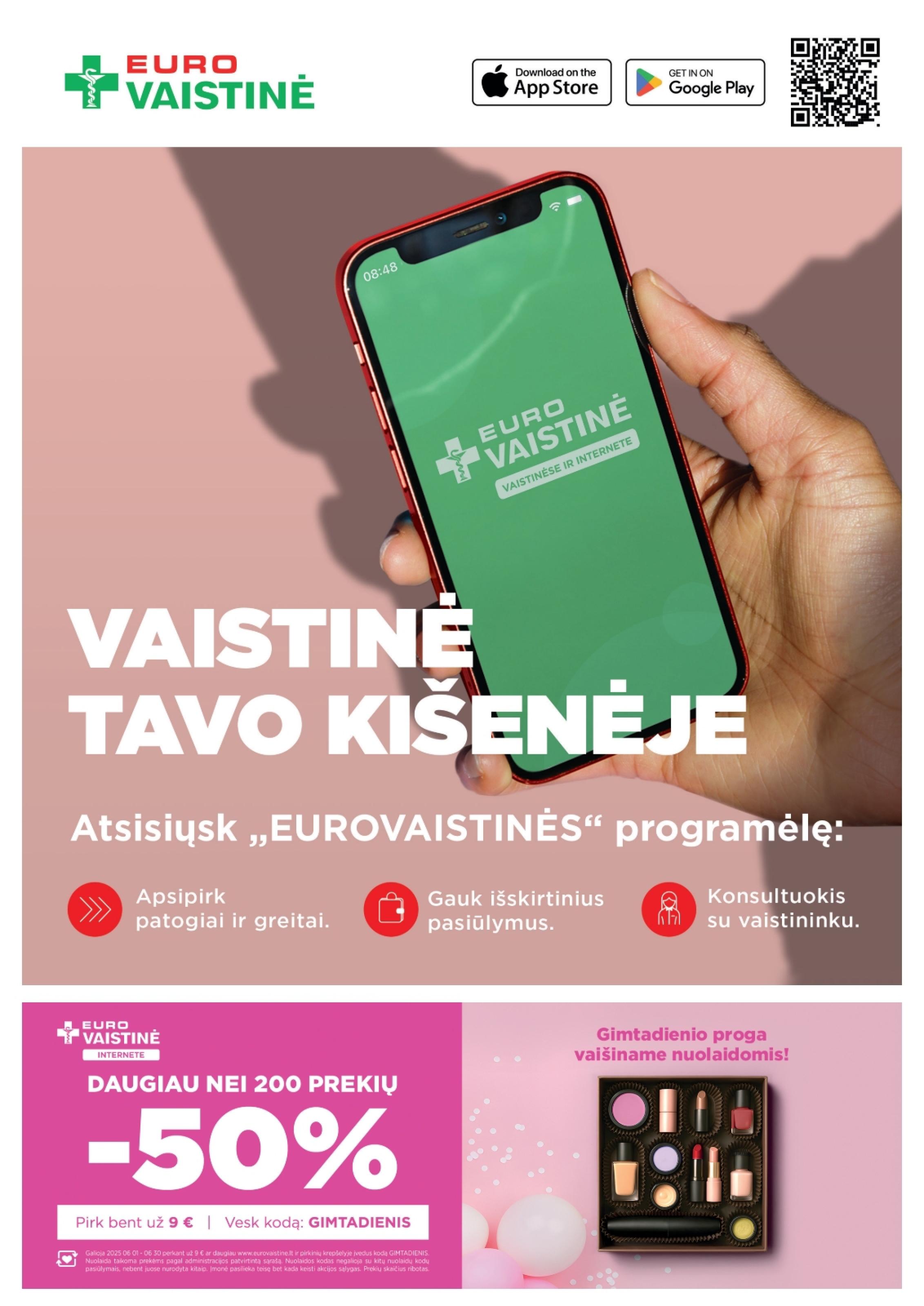 EUROVAISTINĖ akcijų ir nuolaidų leidinys 2025.06.01 - 2025.06.30