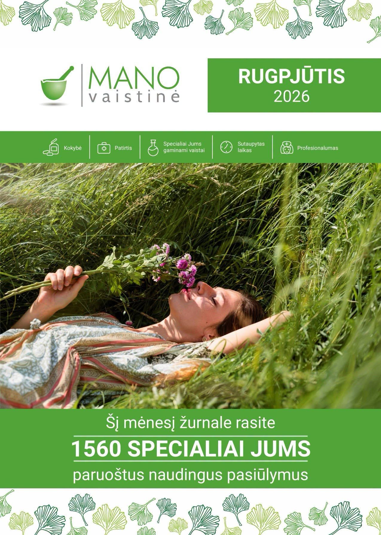 MANO vaistinės akcijų ir nuolaidų leidinys 2026.08.01 - 2026.08.31