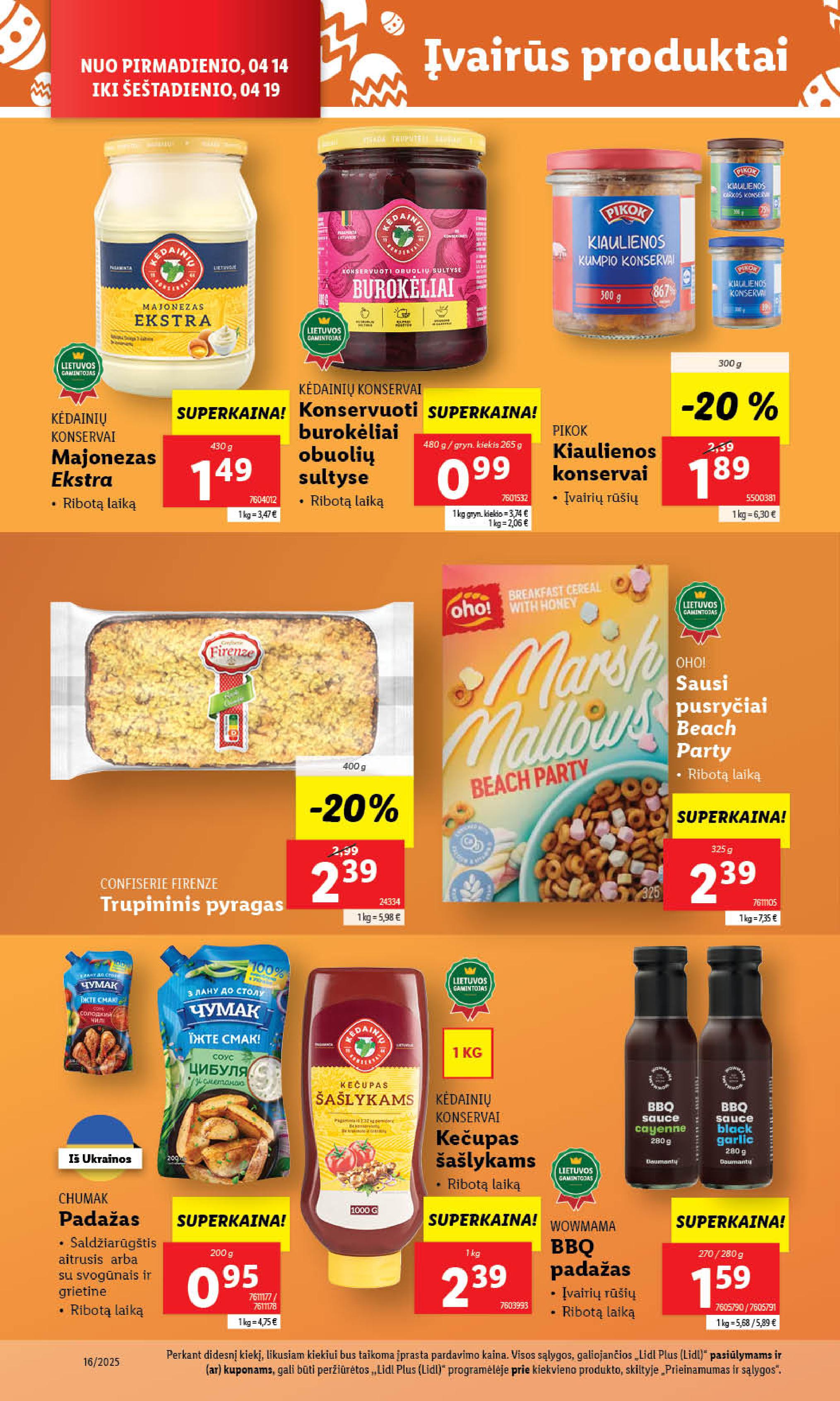 Naujausias LIDL kaininis katalogas 2025.04.14 - 2025.04.19