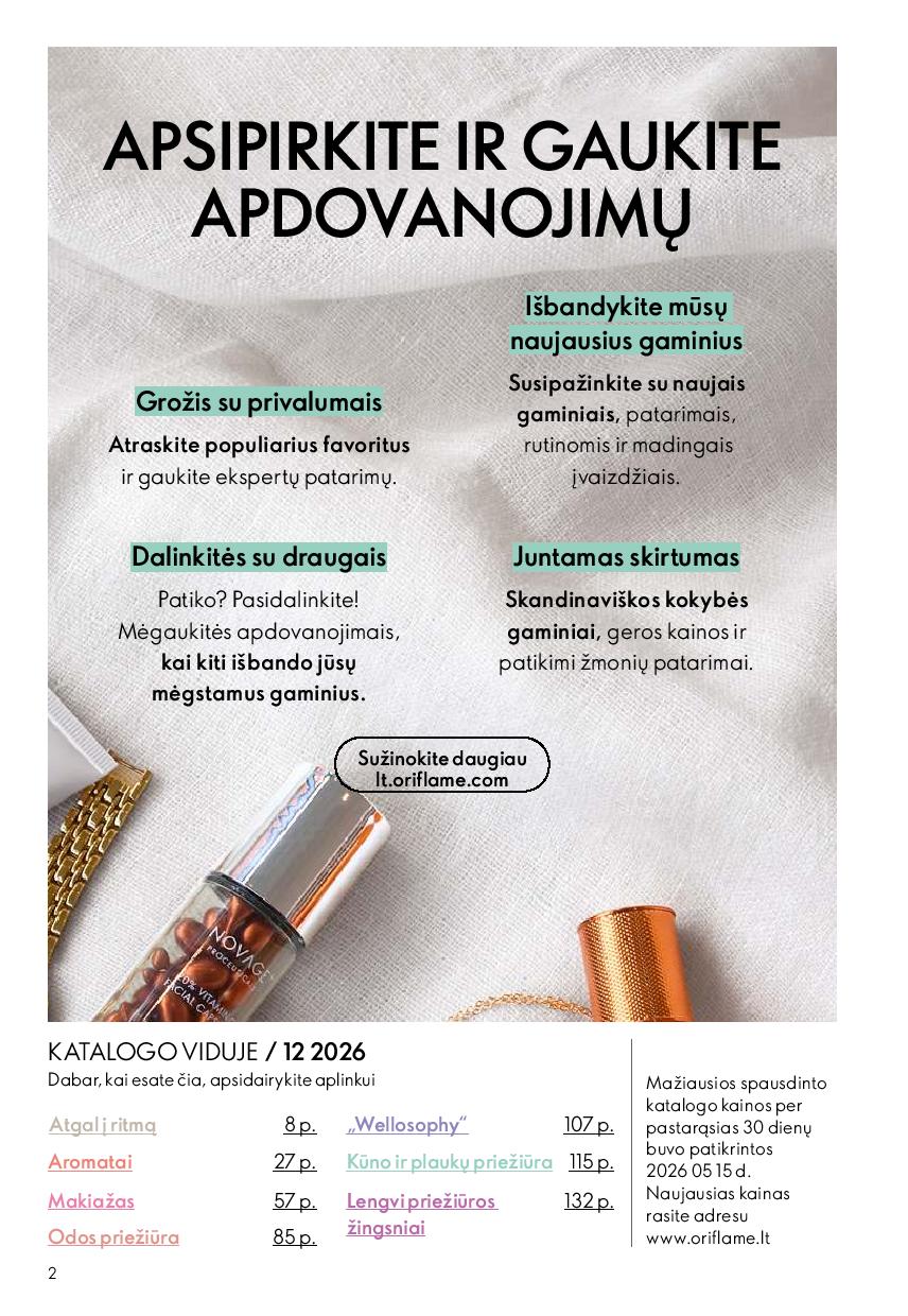 ORIFLAME  katalogas galioja 2026.08.26 - 2026.09.15