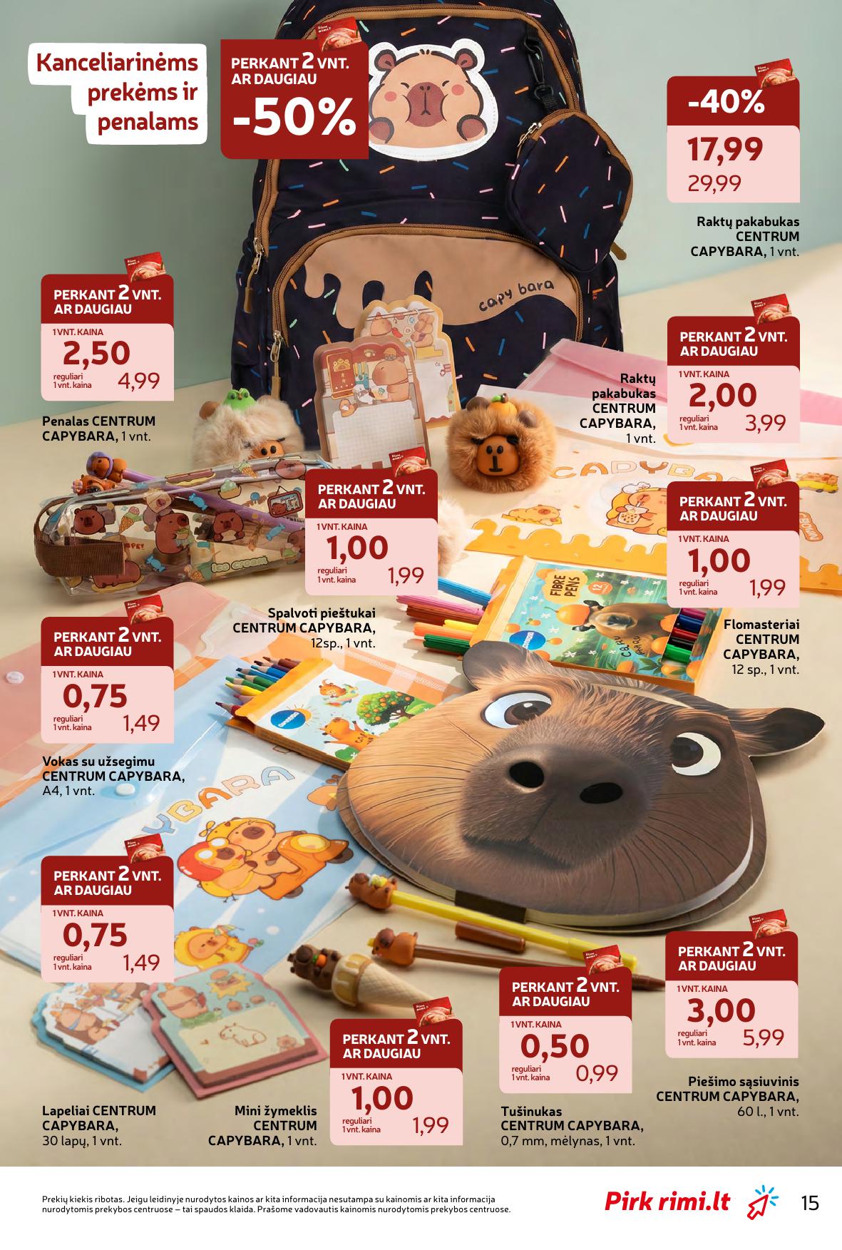 RIMI mokyklinių prekių katalogas "Atgal į mokyklą"