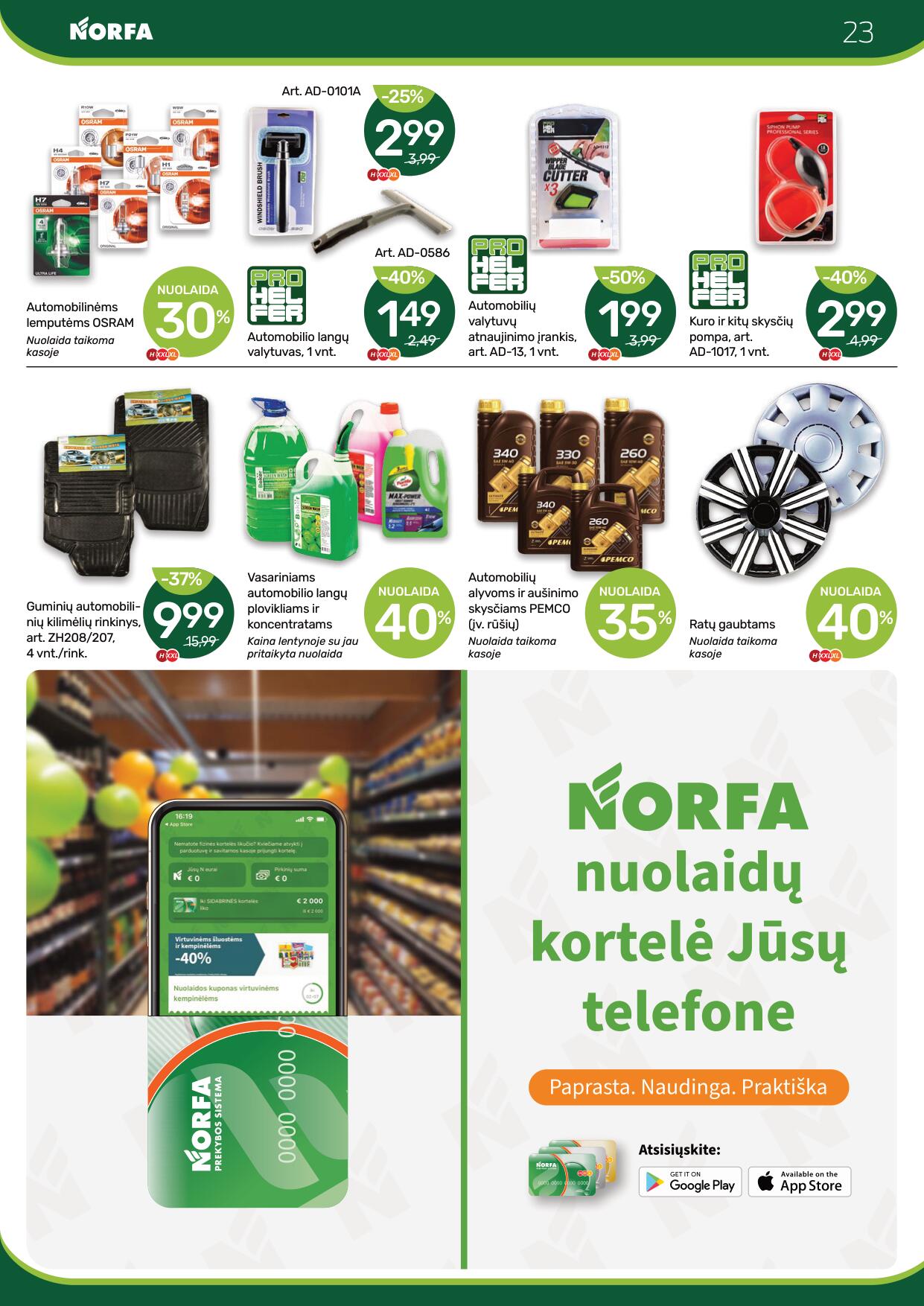 Naujausias NORFA kaininis katalogas 2023.10.05 - 2023.10.18