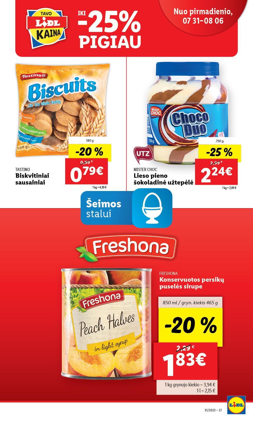 Naujausias LIDL kaininis katalogas 2023.07.31 - 2023.08.06