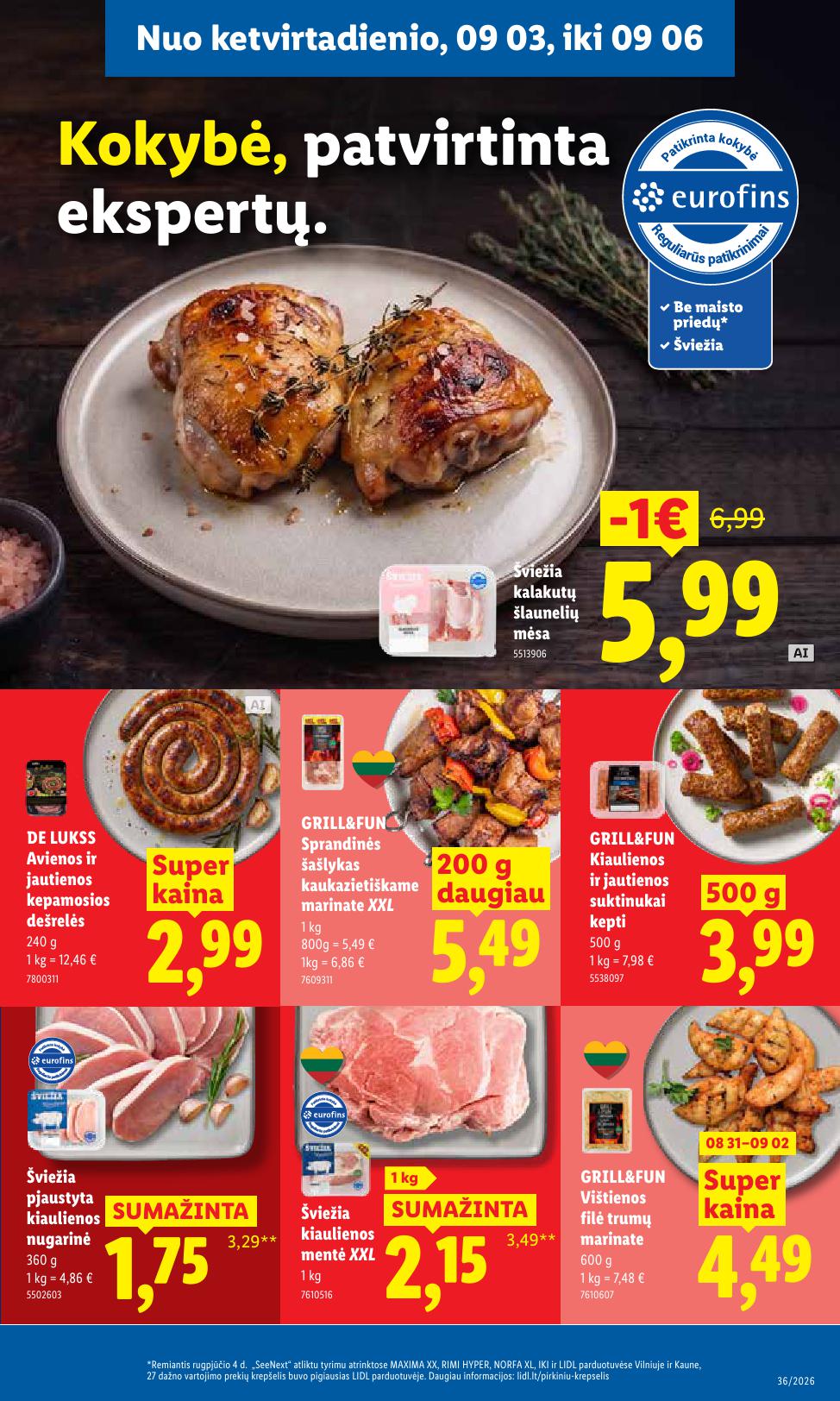 LIDL akcijų ir nuolaidų leidinys 2026.08.31 - 2026.09.06