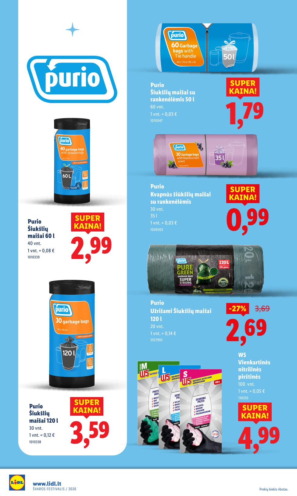 LIDL akcijų katalogas "Švaros festivalis"