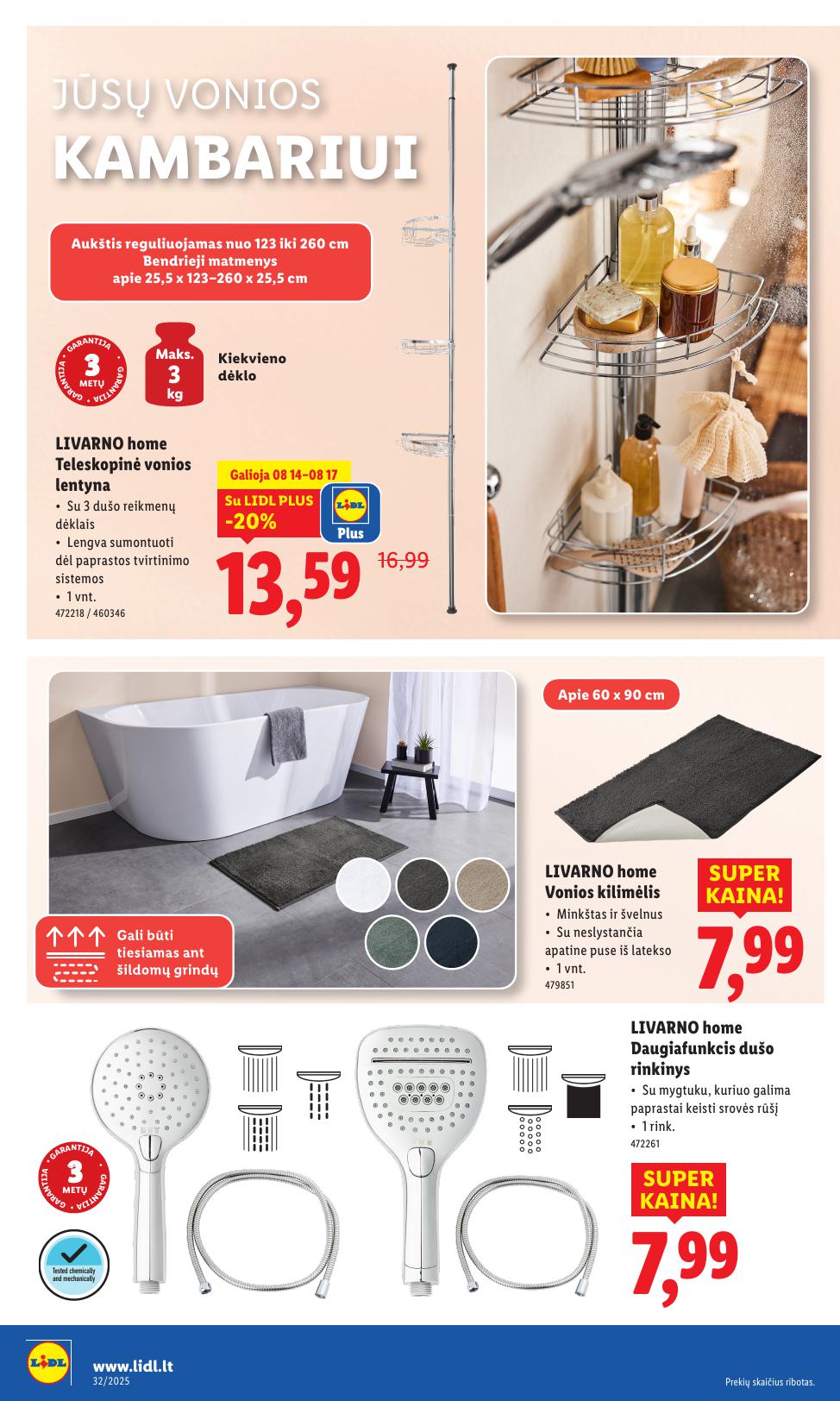 LIDL ne maisto prekių leidinys 2025.08.11 - 2025.08.17