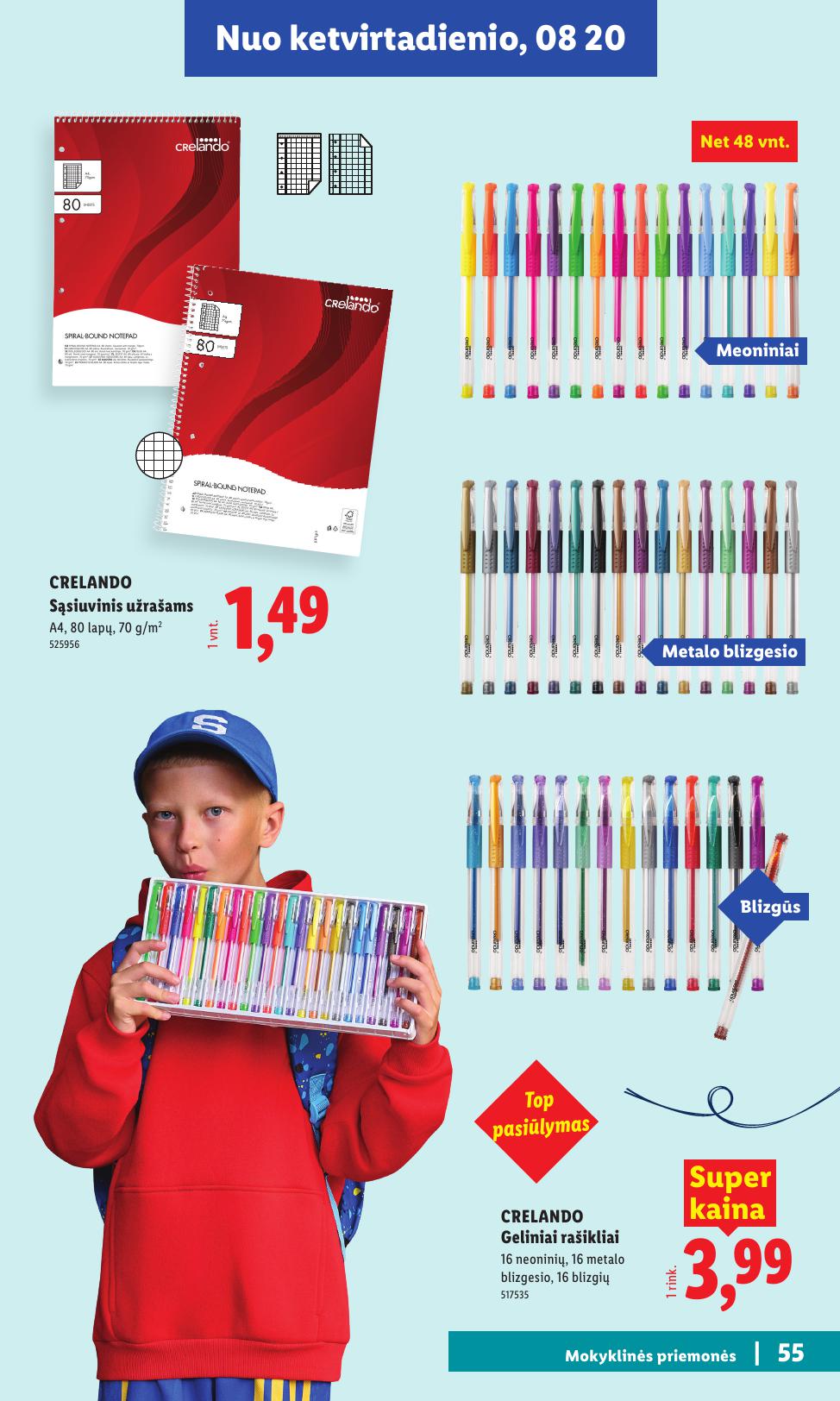 LIDL mokyklinių prekių katalogas "Atgal į mokyklą"
